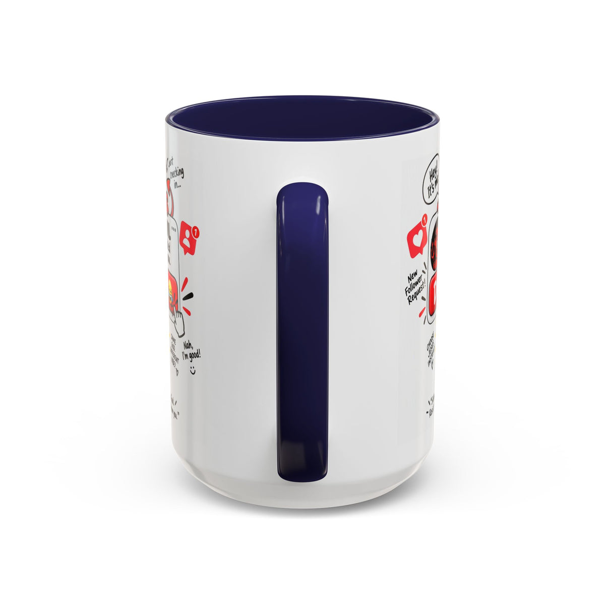 Decline the Devil Coffee Mug — "The Devil Has Requested to Follow You" (James 4:7)