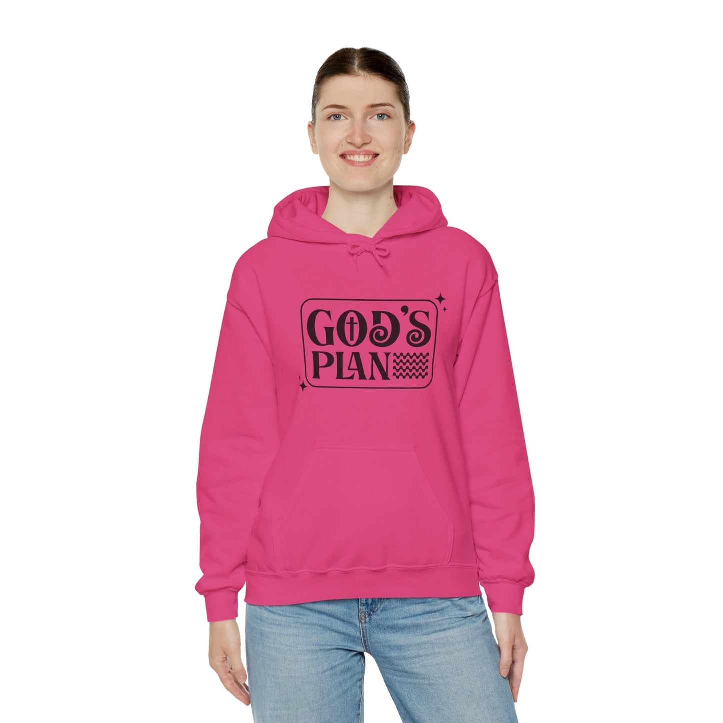 God's Plan Over MIne Unisex Christian Hooded Pullover Sweatshirt