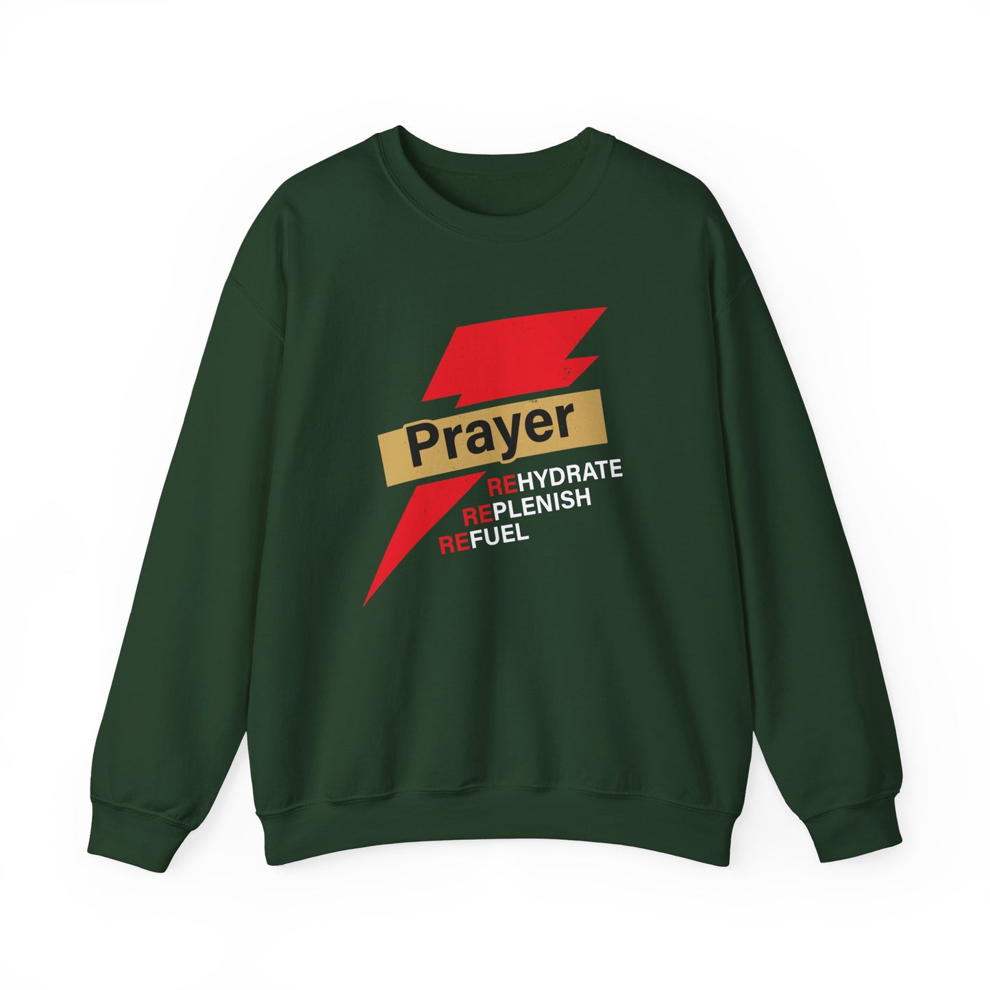 Prayer Rehydrate Replenish Refuel Unisex Heavy Blend™ Crewneck Christian Sweatshirt