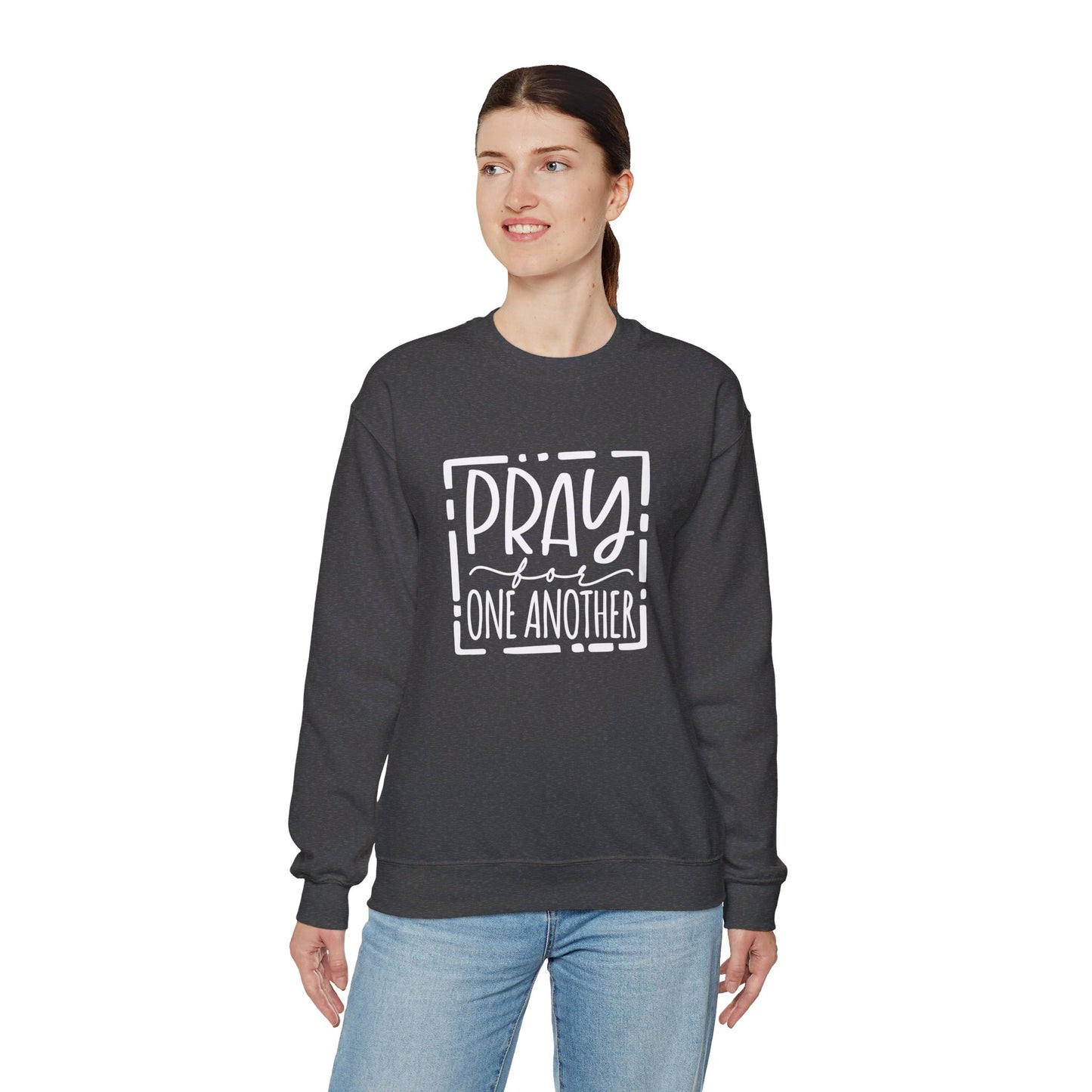 Pray For One Another Don't Quit Unisex Heavy Blend™ Crewneck Christian Sweatshirt