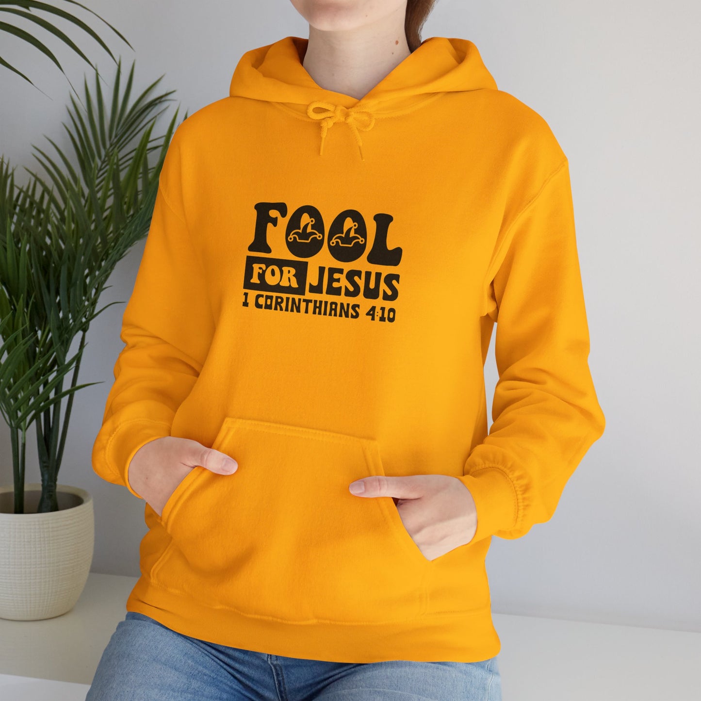 Fool For Jesus Funny Unisex Christian Hooded Pullover Sweatshirt