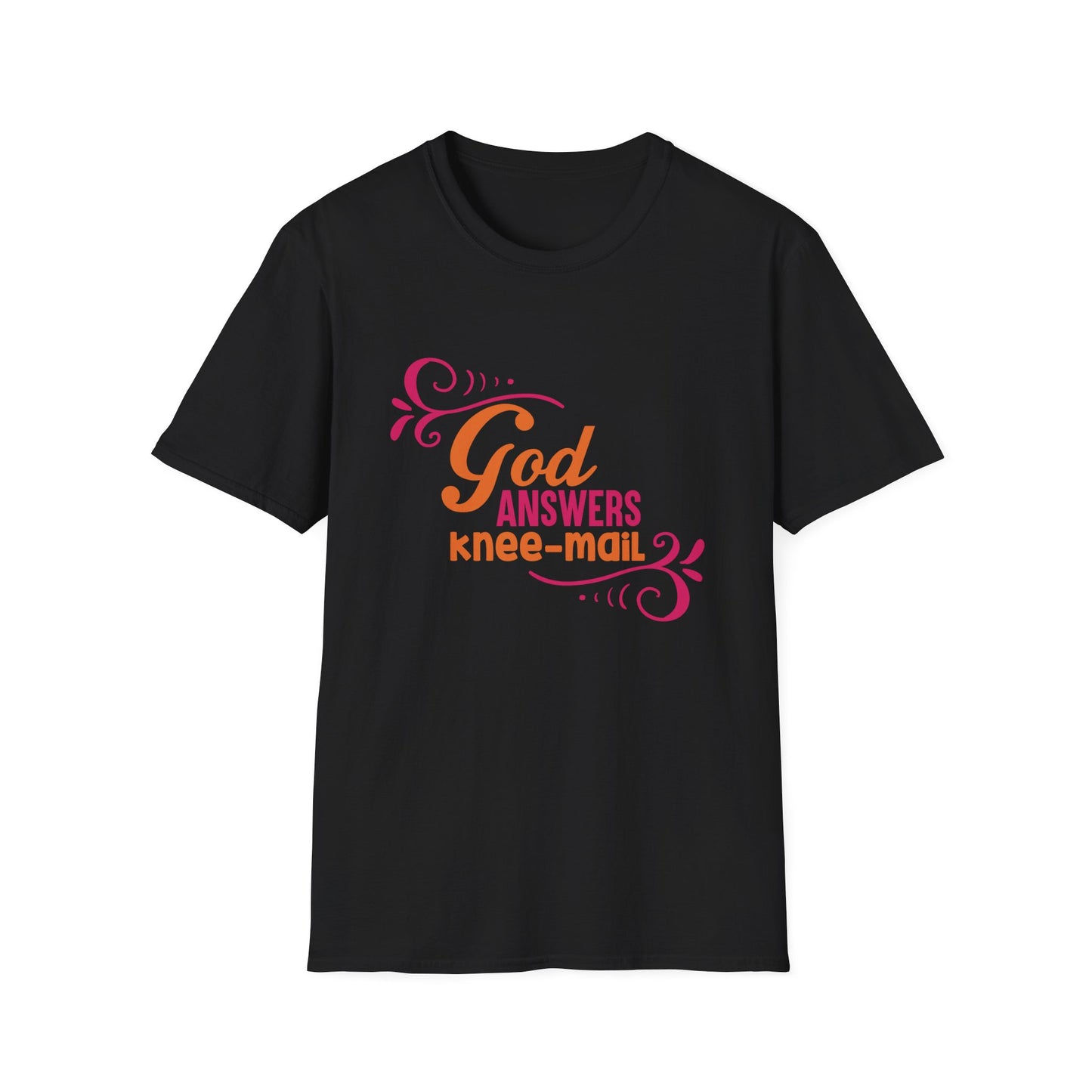 God Answers Knee Mail Funny Women's Christian T-shirt