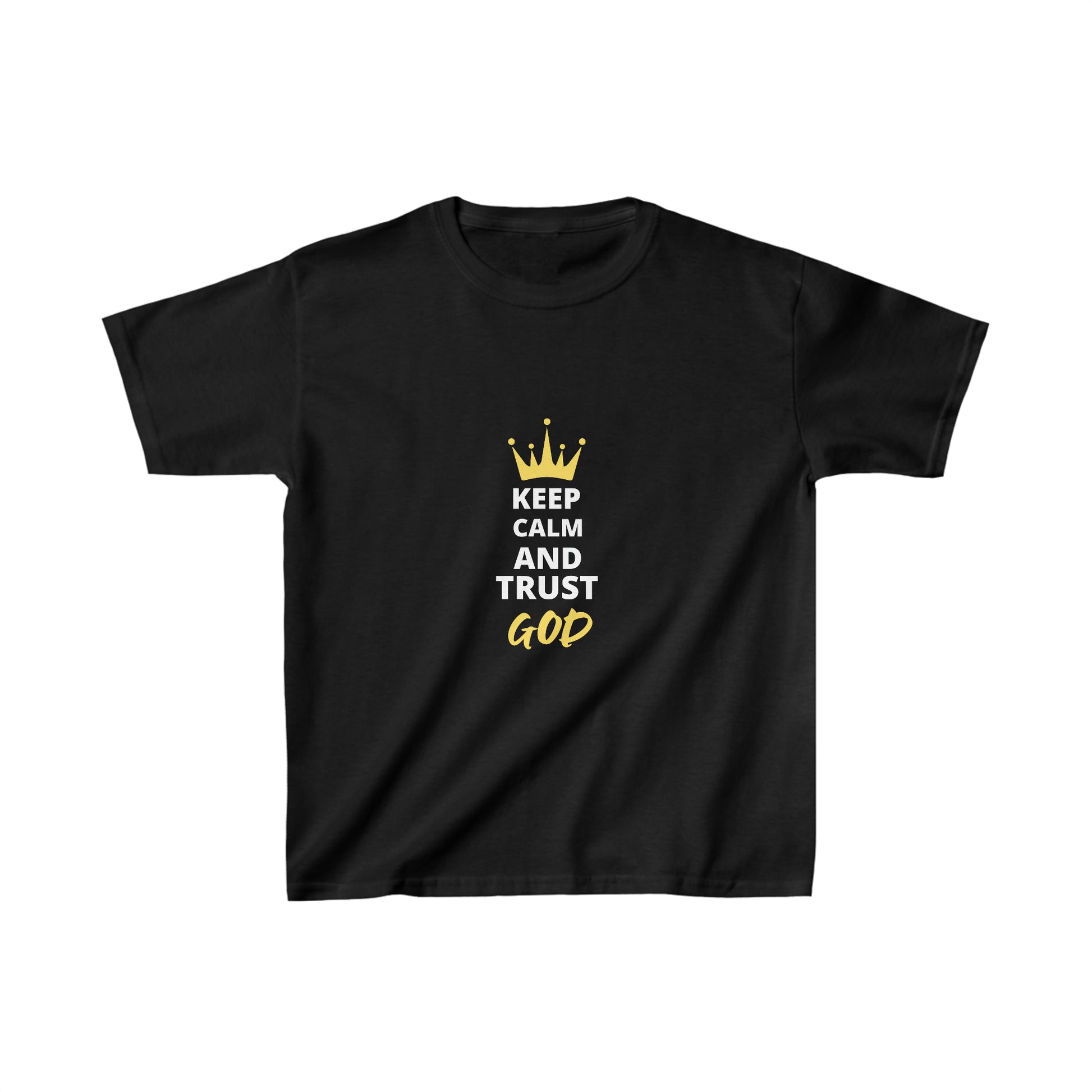 Keep Calm And Trust God Youth Christian T-Shirt Printify