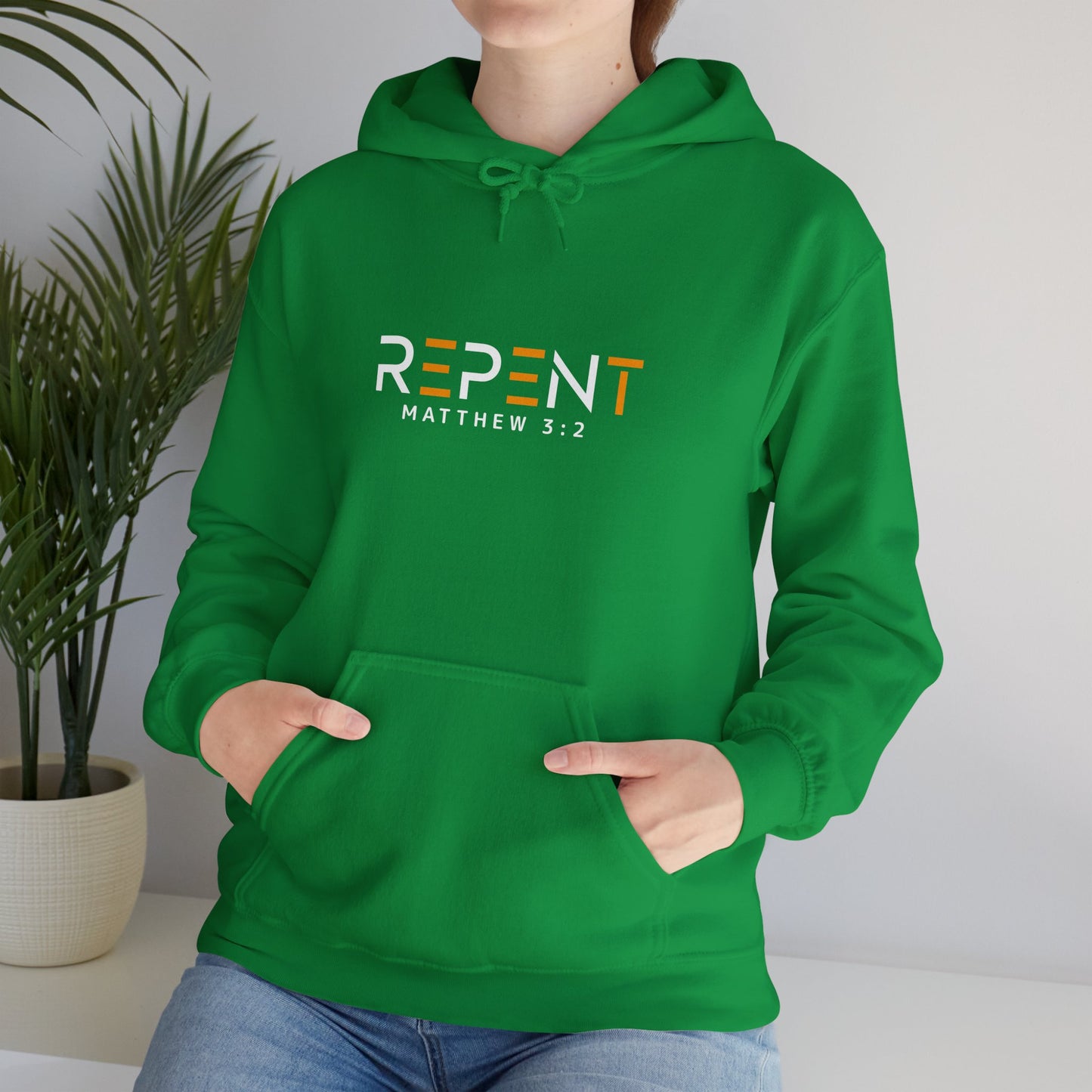 Repent Christian Unisex Hooded Pullover Sweatshirt