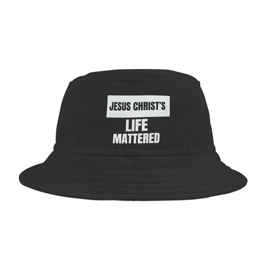 Jesus Christ's Life Mattered Christian Bucket Hat (AOP) Printify