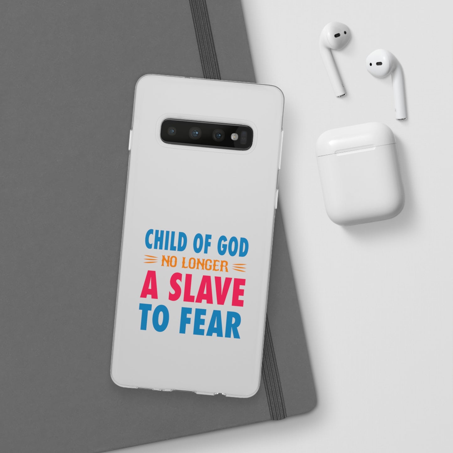 Child Of God No Longer A Slave To Fear Christian Flexi Phone Case Printify