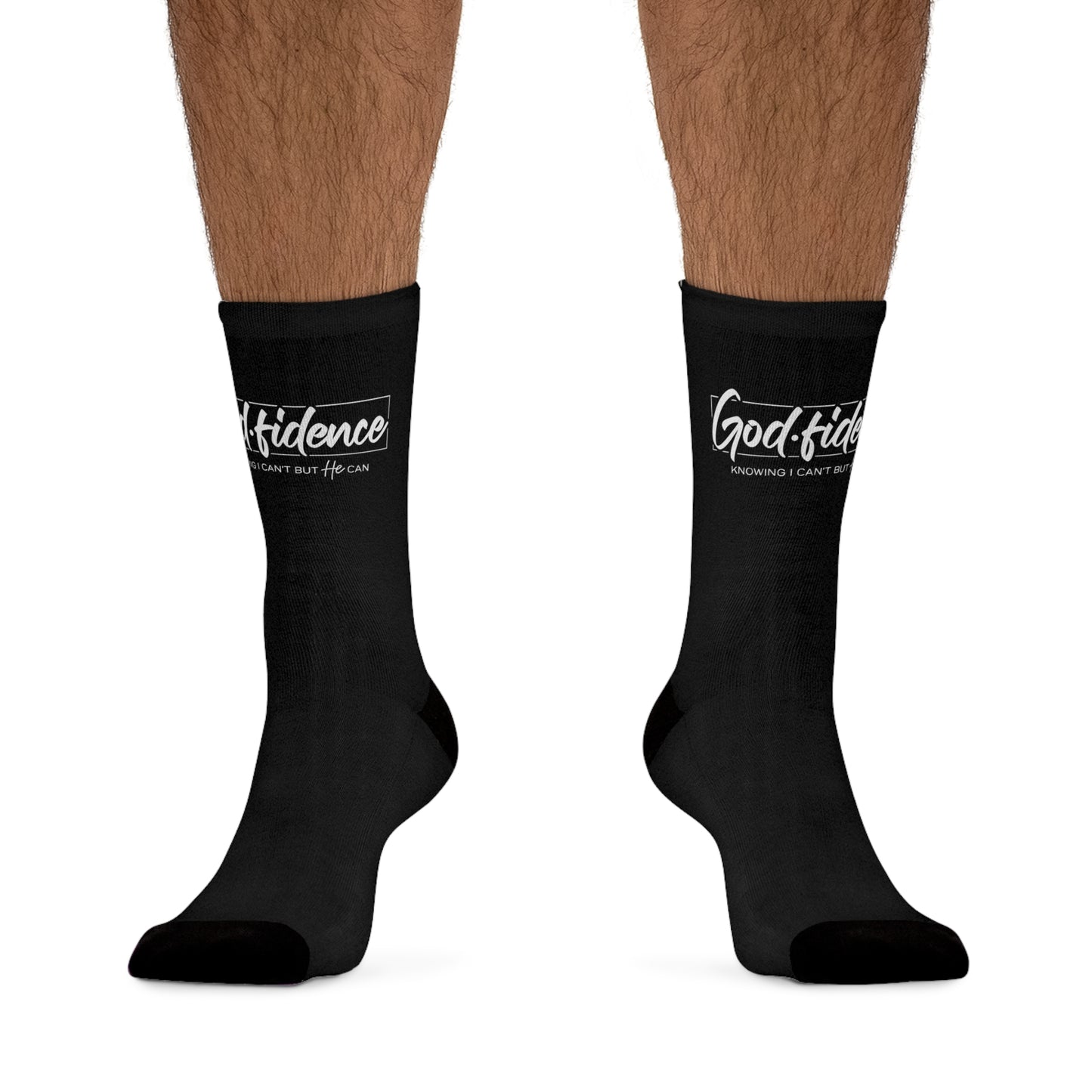Confidence In HIm: Knowing I Can't But He Can Christian Tribe Socks