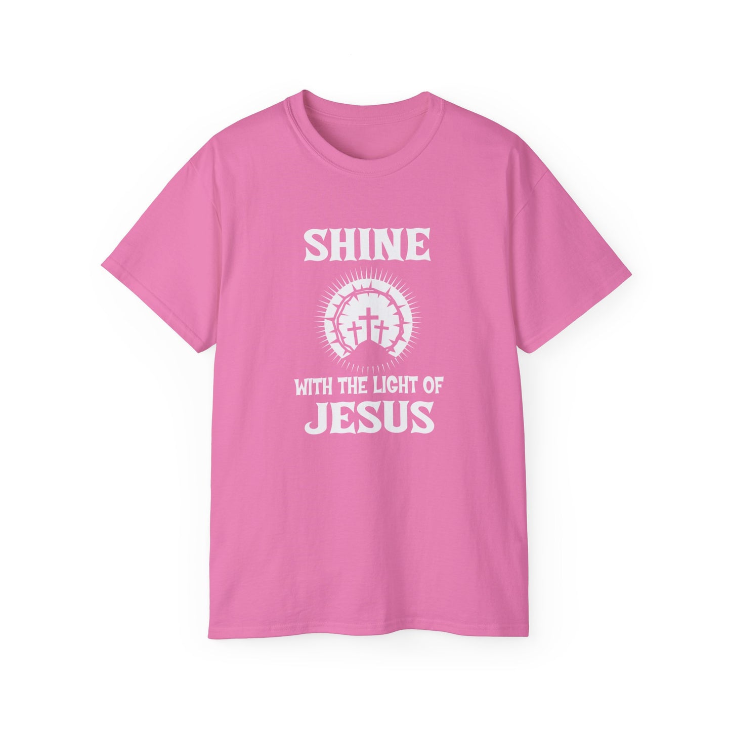Shine With The Light Of Jesus Unisex Christian Ultra Cotton Tee Printify