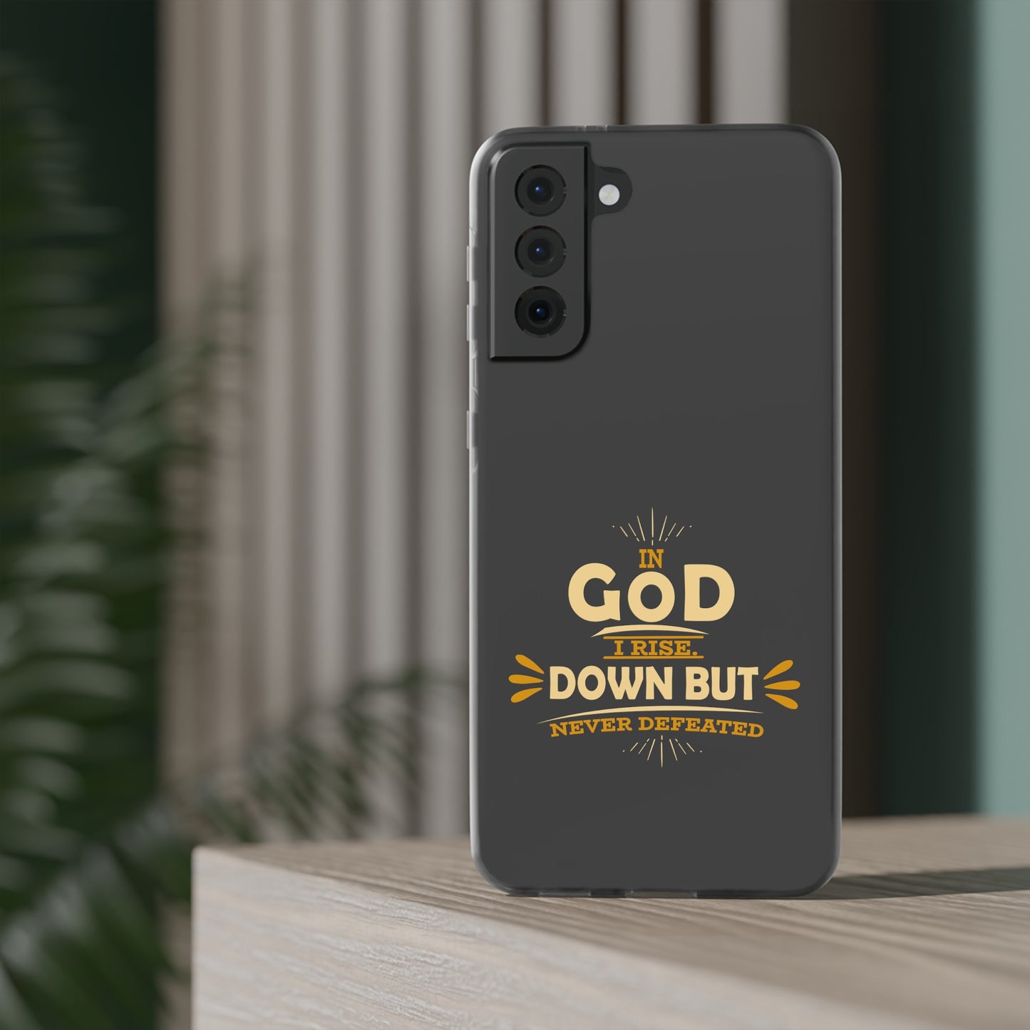 In God I Rise Down But Never Defeated  Flexi Phone Case