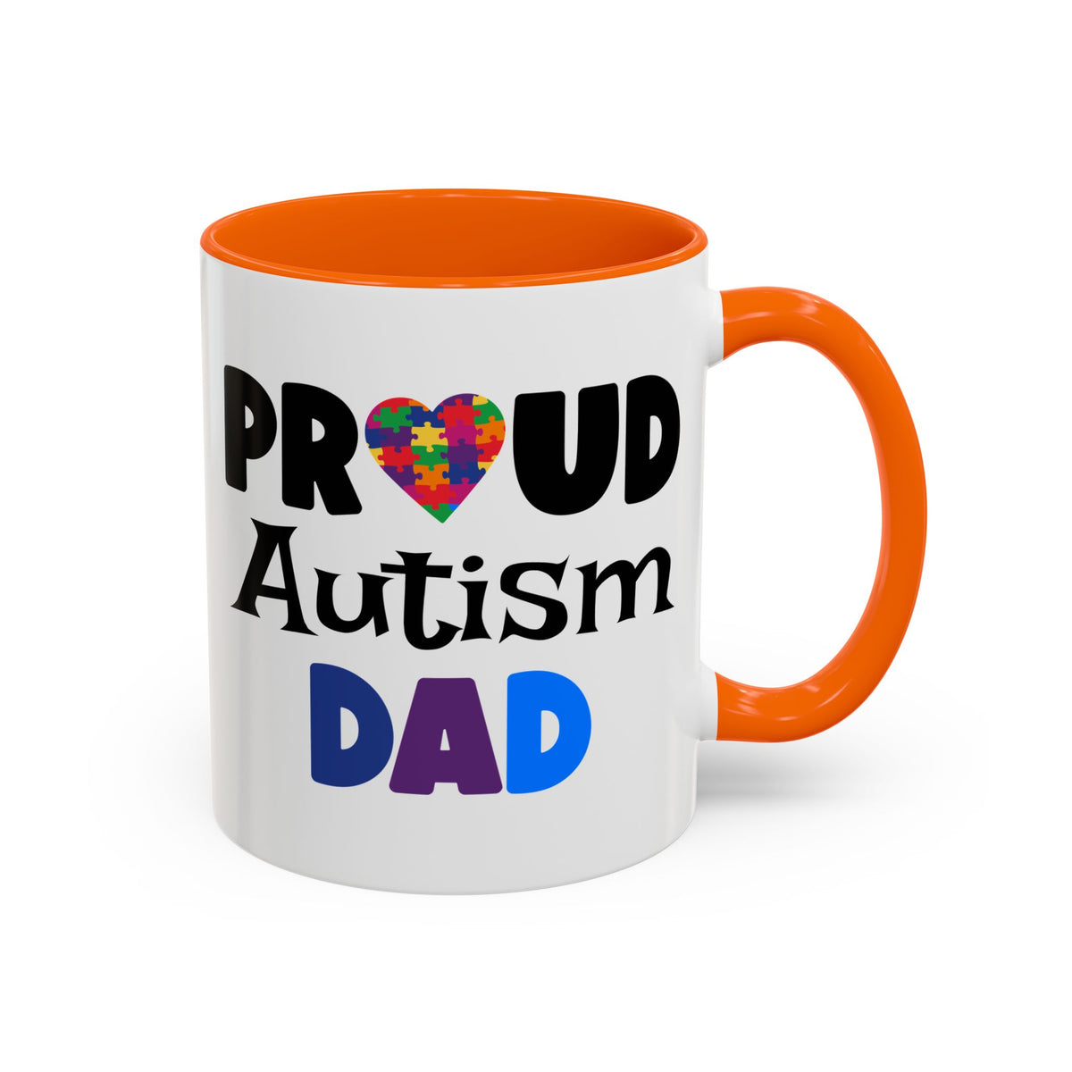 Proud Autism Dad Accent Coffee Mug - Perfect Gift for Fathers