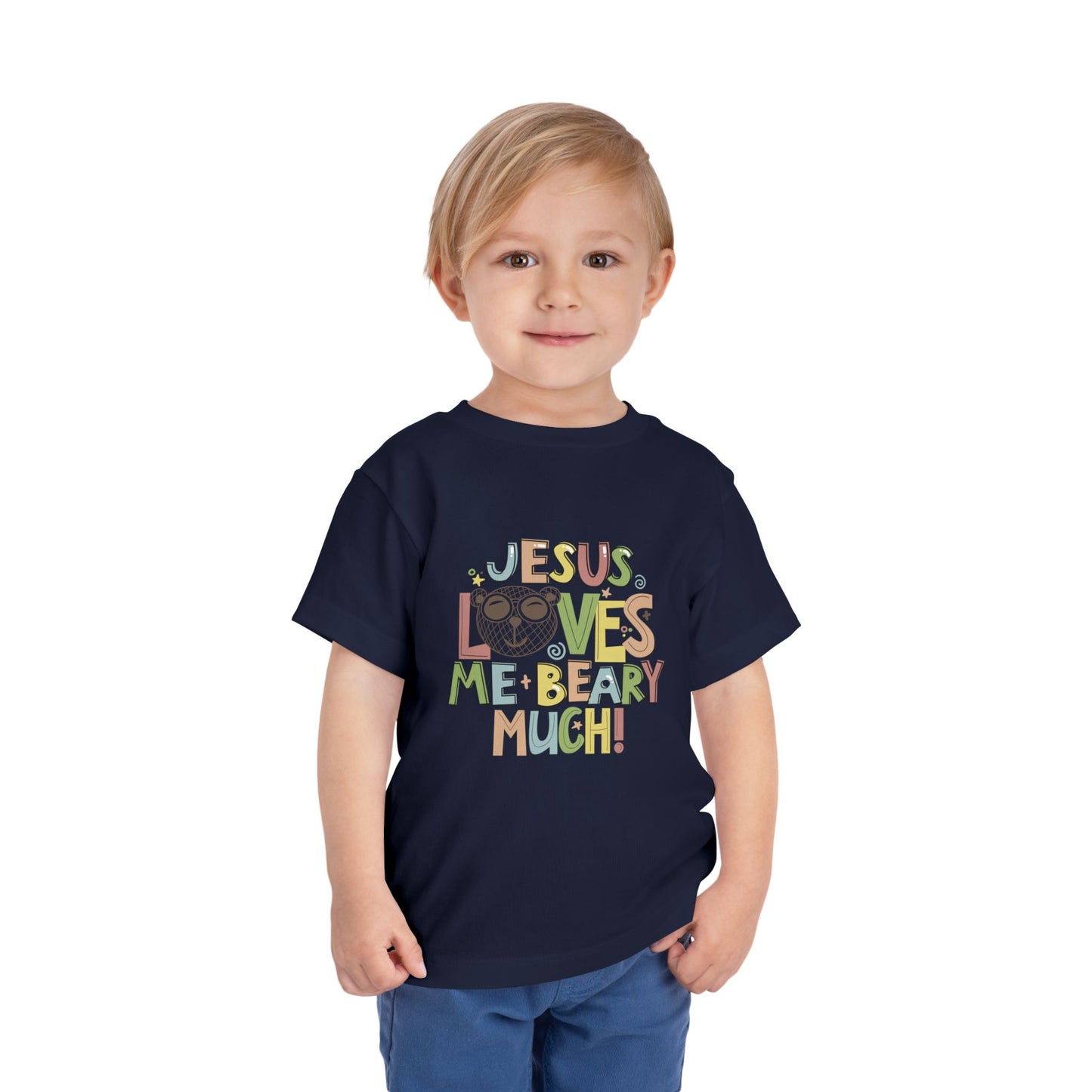 Jesus Loves Me Beary Much Christian Toddler T-Shirt