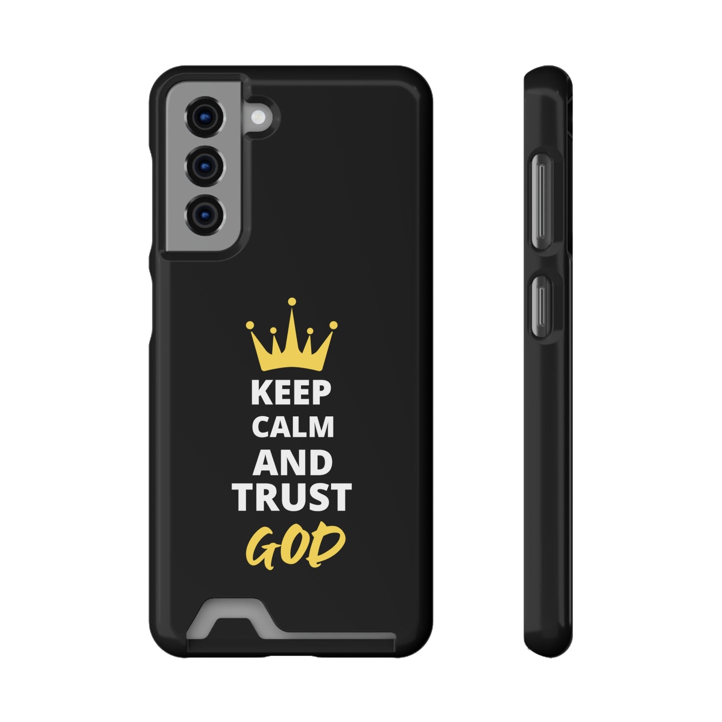 Keep Calm And Trust God Christian Phone Case With Card Holder Printify