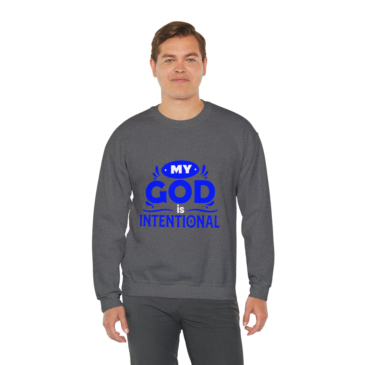 My God Is Intentional Unisex Heavy Blend™ Crewneck Sweatshirt