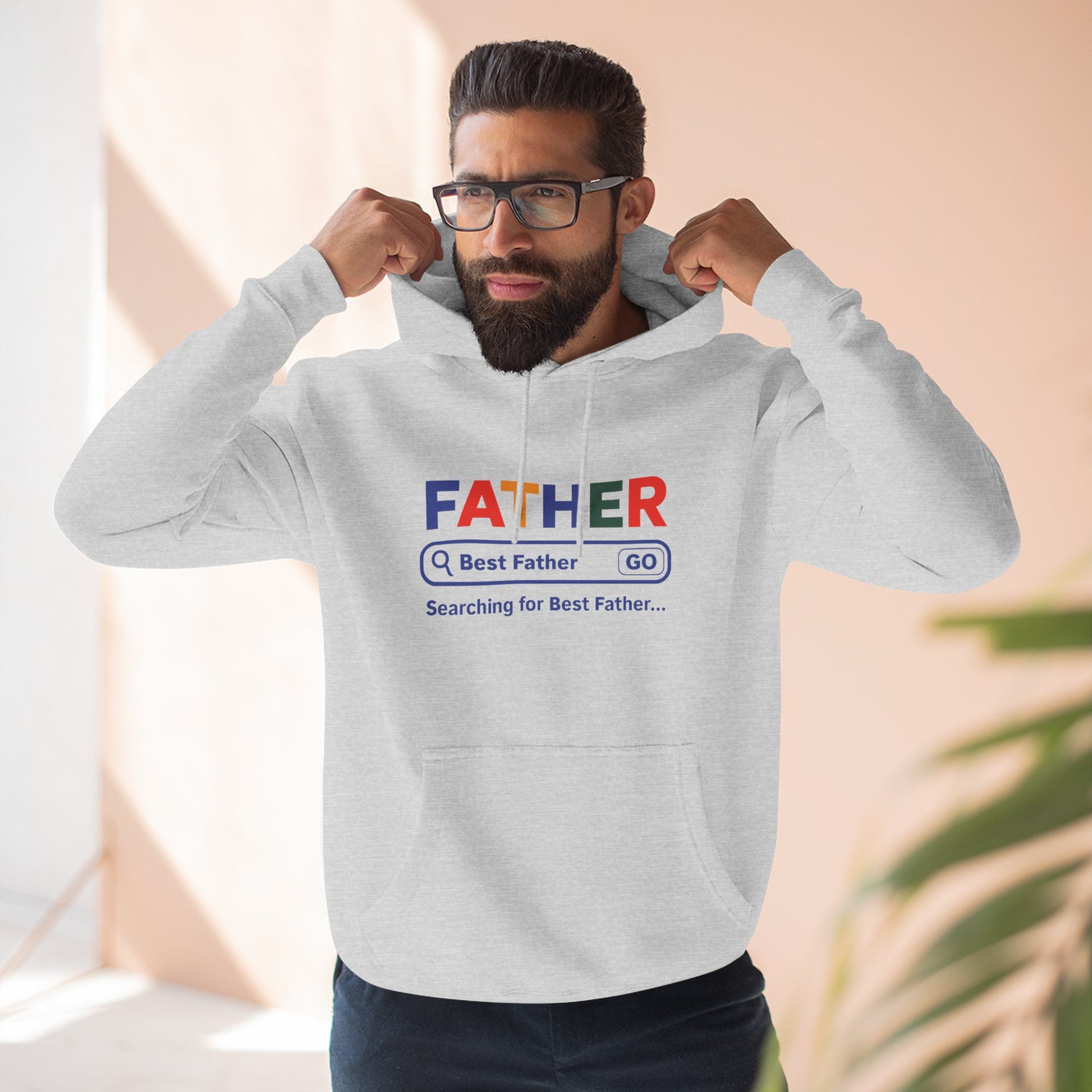 Father's Day Three - Panel Fleece Hoodie, Gift for Dad, Best Father Hoodie, Personalized Father Sweatshirt, Cute Dad Attire - ClaimedbyGodDesigns