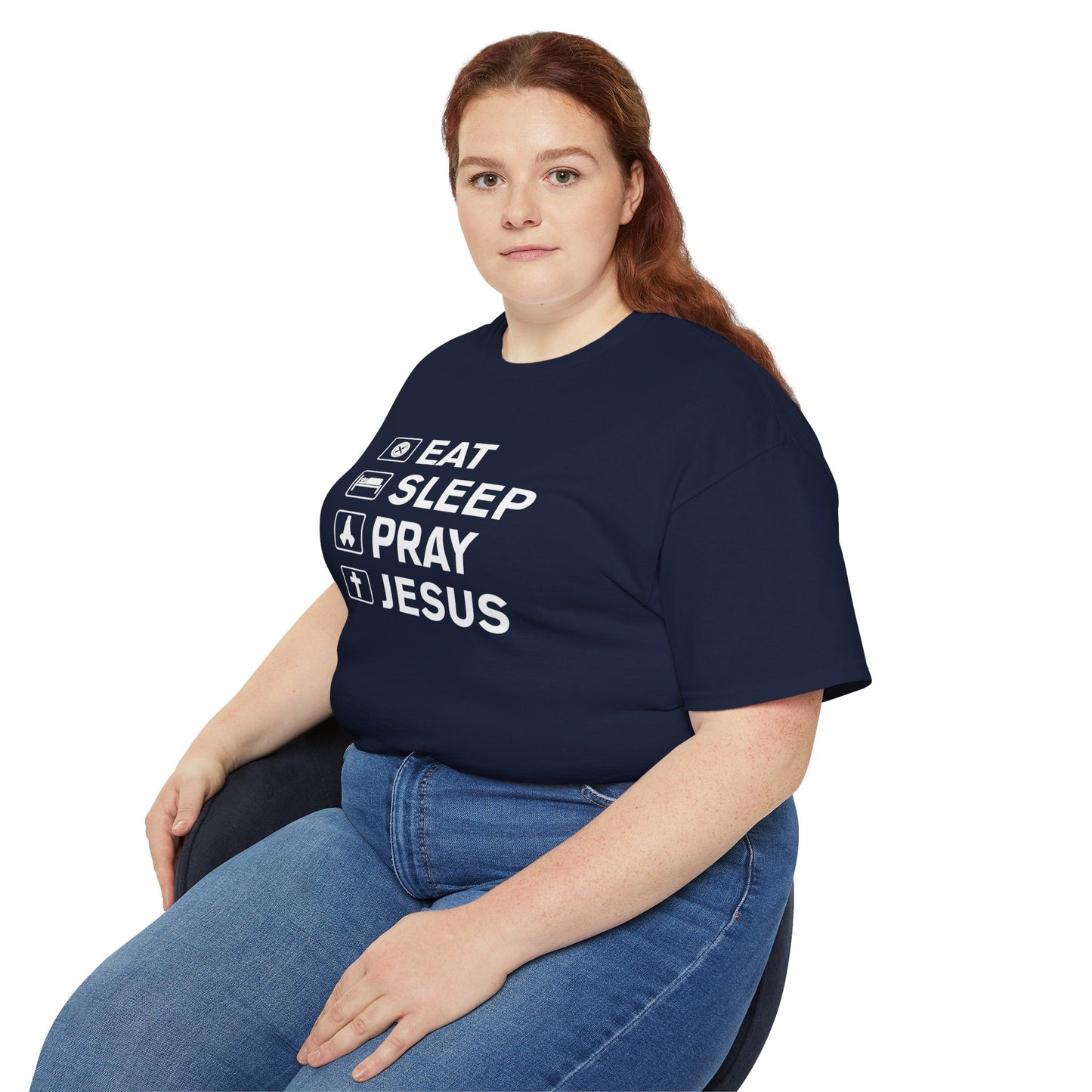 Eat Sleep Pray Jesus Unisex Christian Ultra Cotton Tee Printify