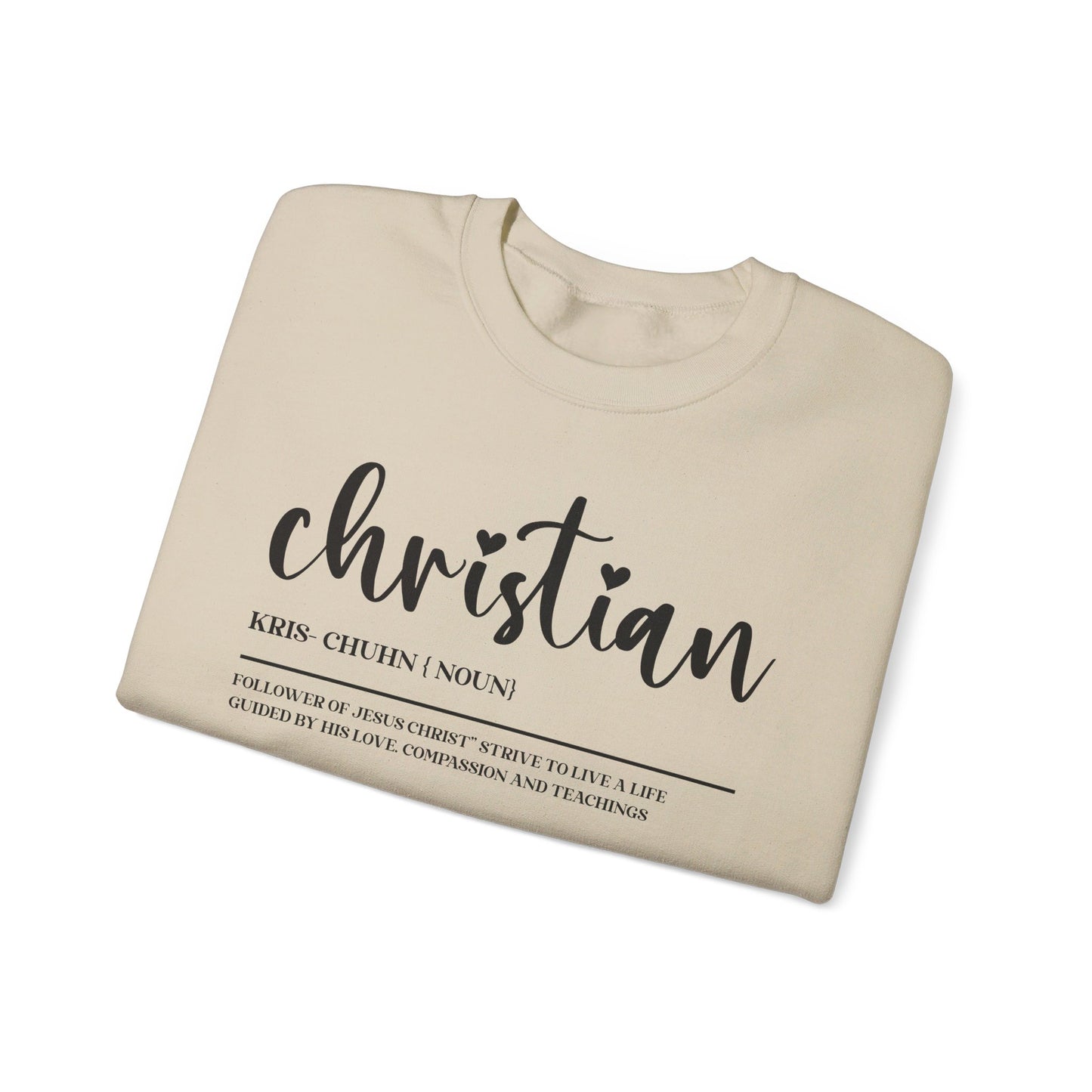 I Am A Christian Follower Of Christ  Unisex Heavy Blend™ Crewneck Christian Sweatshirt