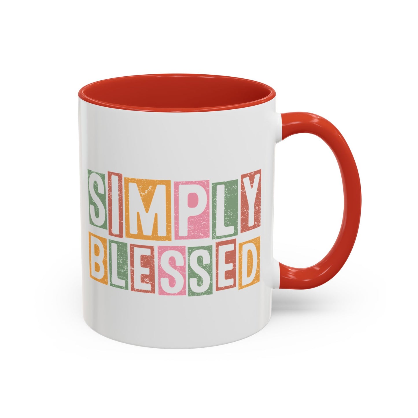 Christian Ceramic Mug- Simply Blessed Accent Coffee Mug (11, 15oz)