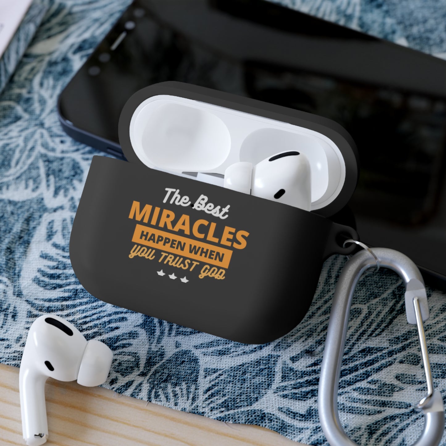 The Best Miracles Happen When You Trust God Christian Airpod / Airpods Pro Case cover Printify