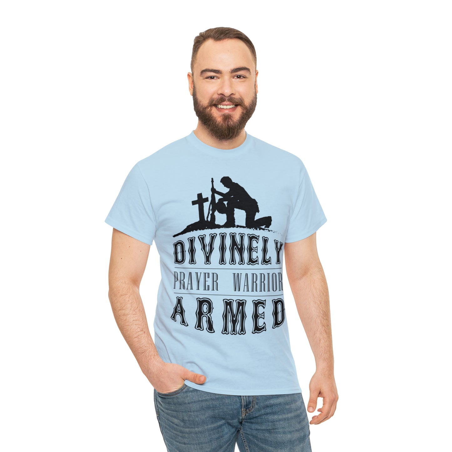 Divinely Armed Prayer Warrior Unisex Heavy Cotton Tee