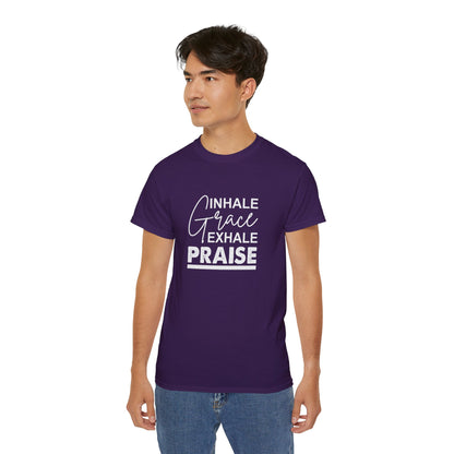 Inhale Grace Exhale Praise Unisex Christian Ultra Cotton Tee Printify