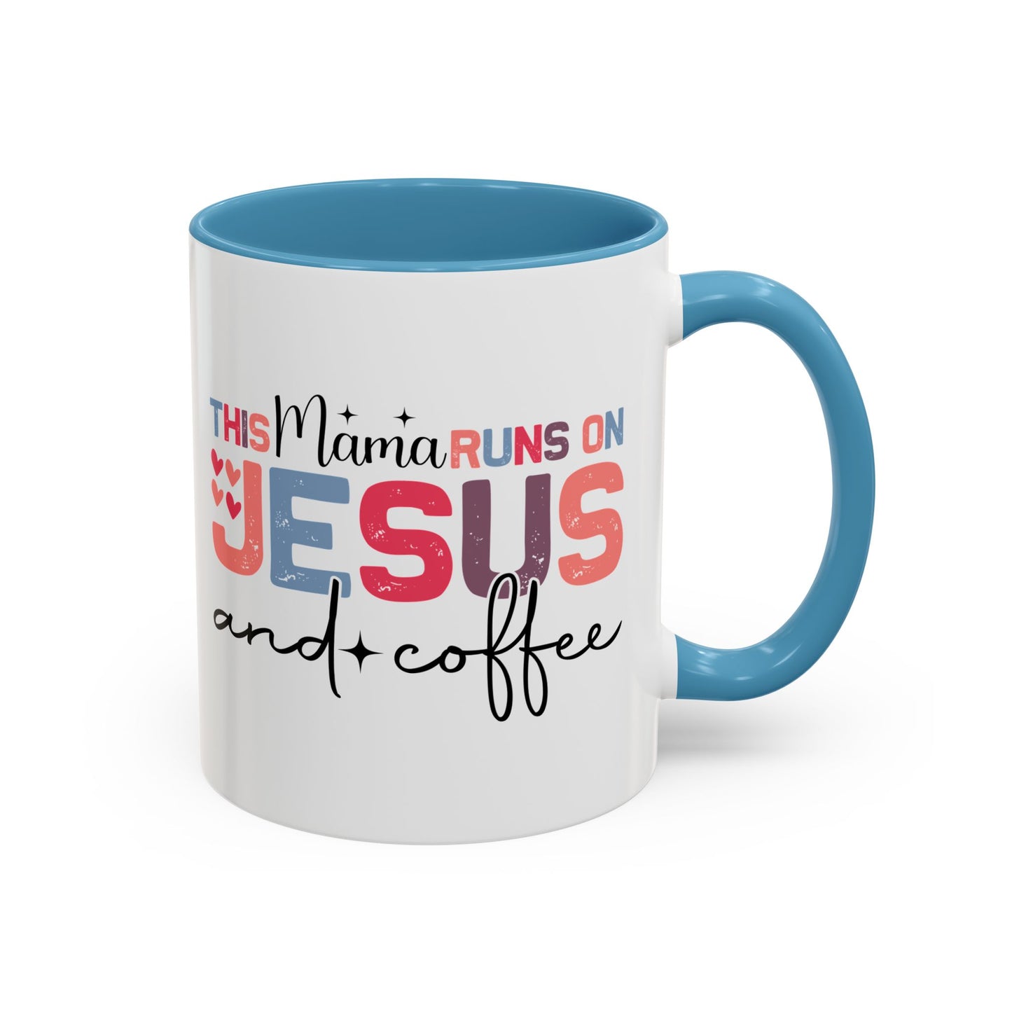 Christian Ceramic Mug - This Mama Runs On Him & Coffee Christian Accent Coffee Mug (11, 15oz)