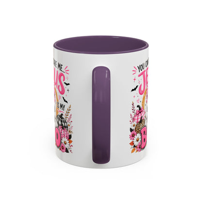 You Can’t Scare Me Jesus Is My Boo Coffee Mug — Halloween Christian Accent Mug