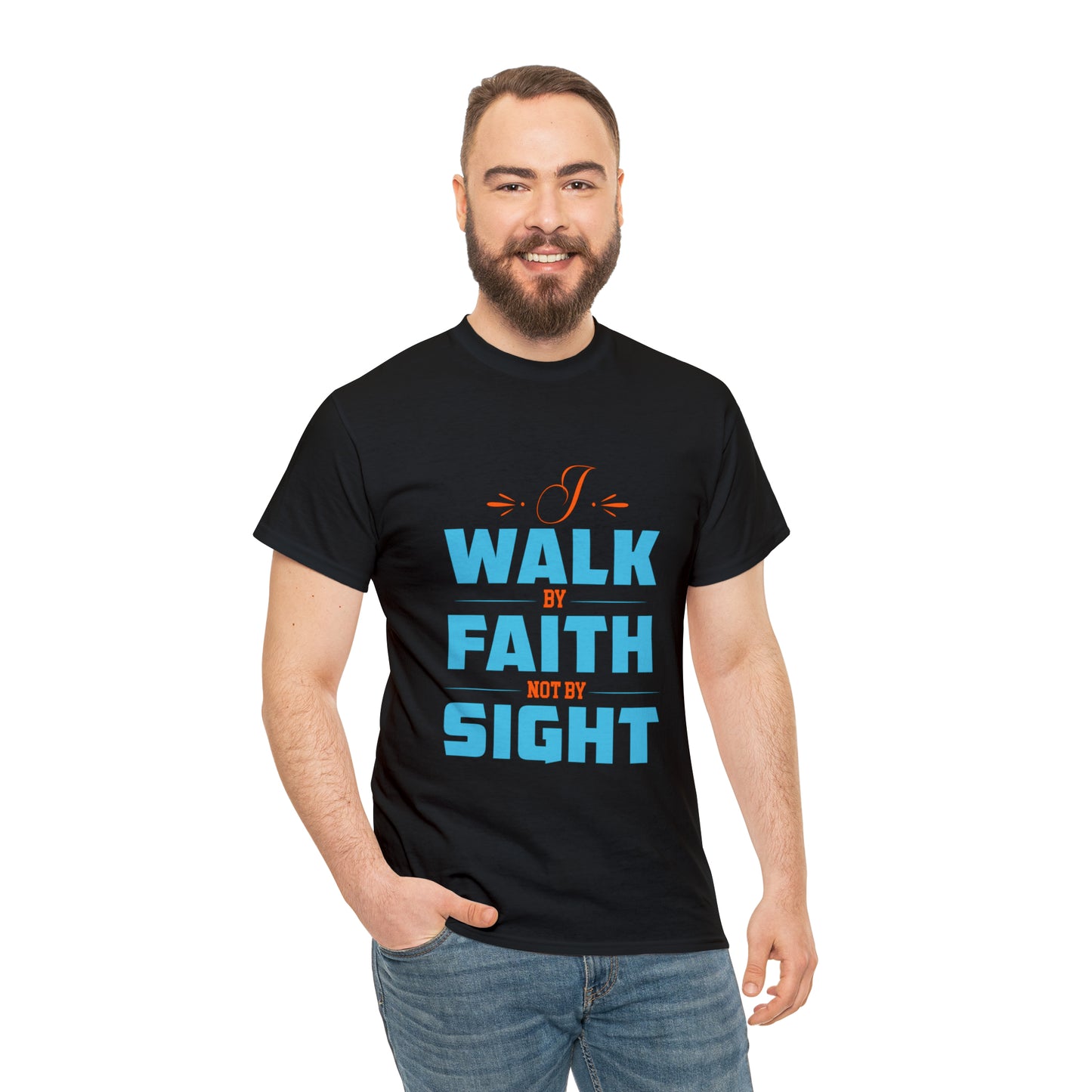 I Walk By Faith & Not By Sight Unisex Heavy Cotton Tee