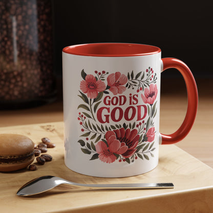 Christian Ceramic Mug- He Is Good Accent Coffee Mug (11, 15oz)