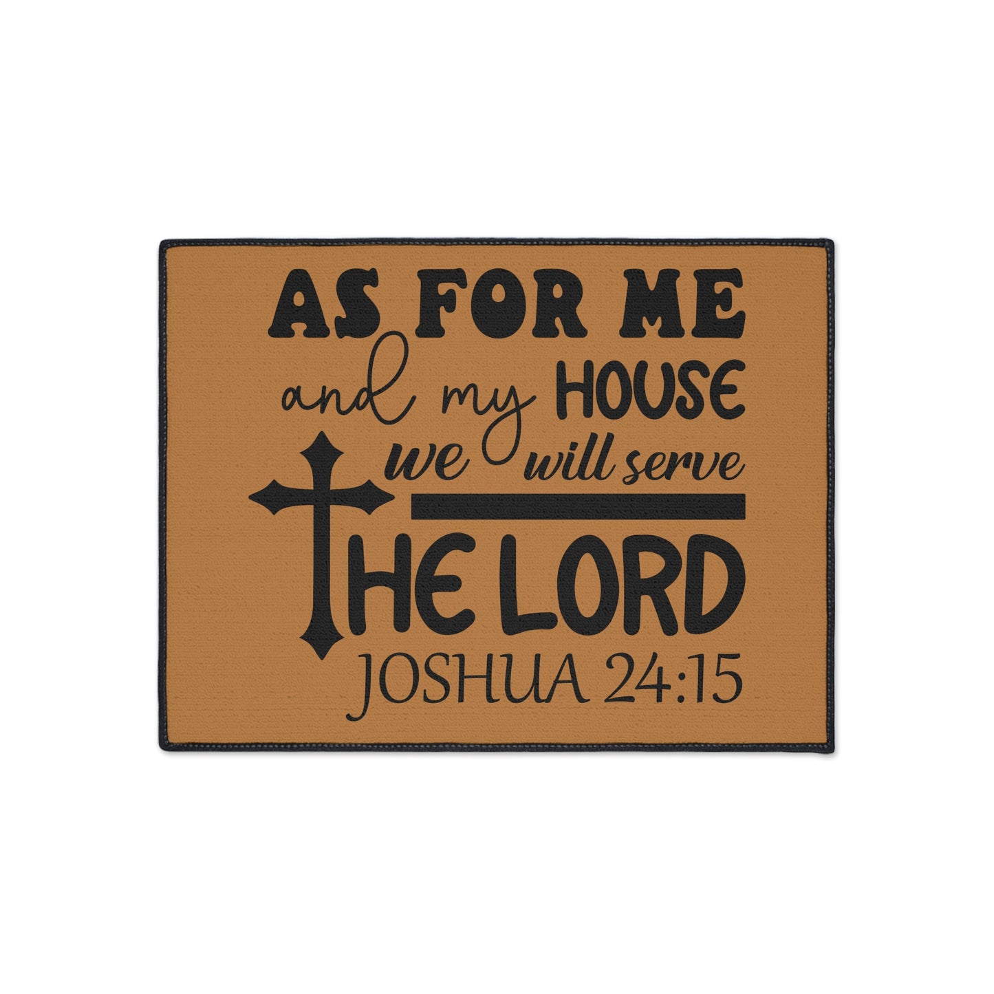 Christian Heavy Duty Floor Mat, We Will Serve Decor, Religious Entryway Rug, Scripture Welcome Mat, Inspirational