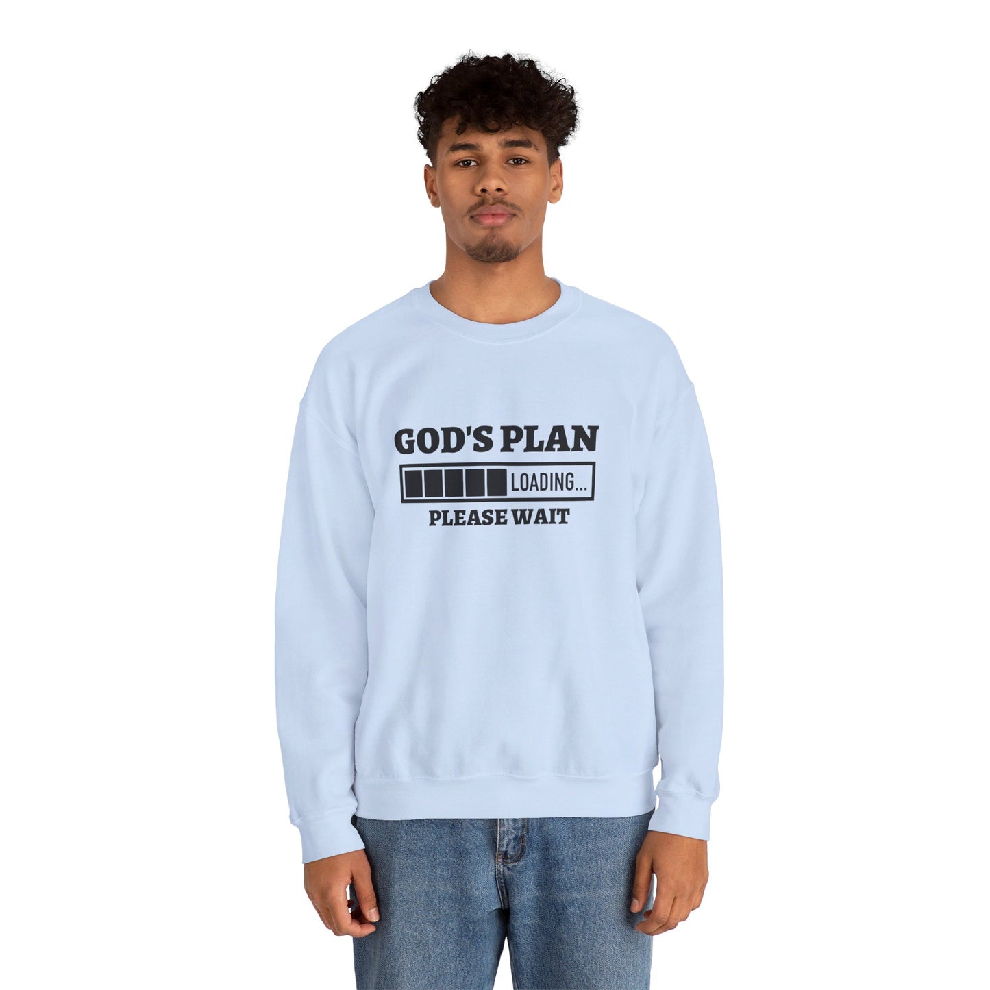 God's Plan Loading Unisex Heavy Blend™ Crewneck Christian Sweatshirt