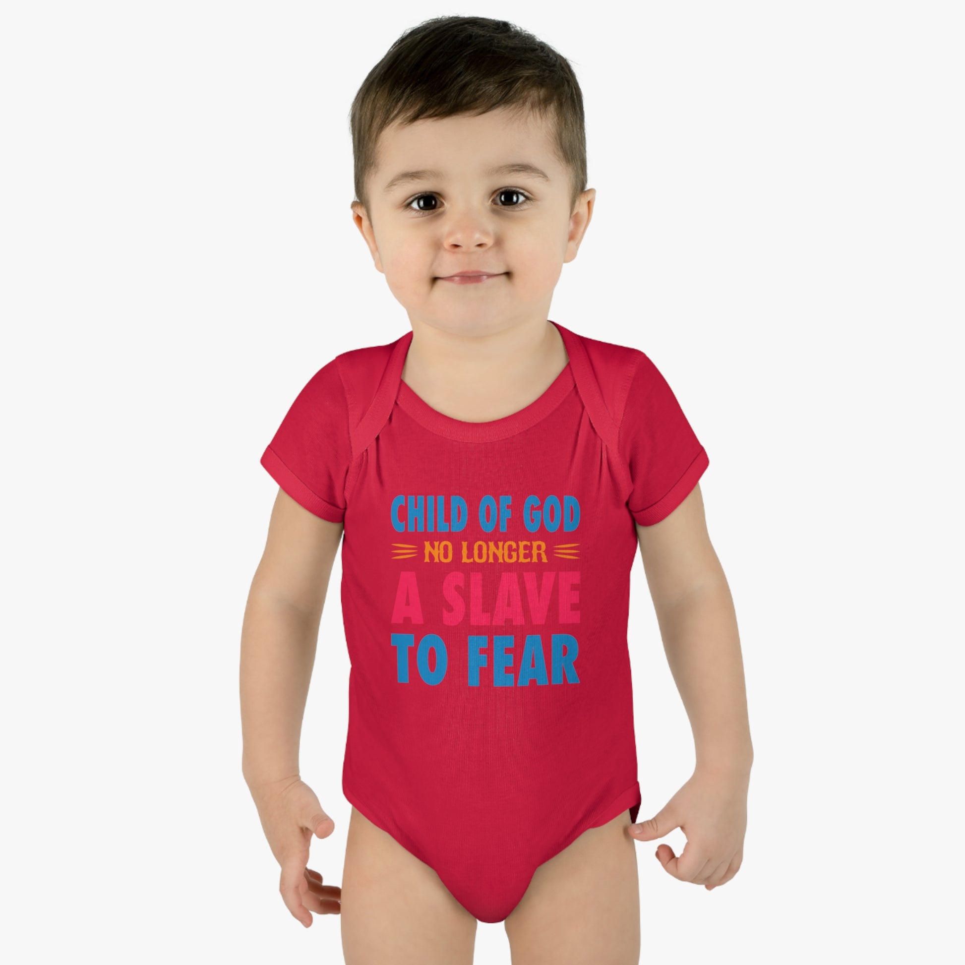 Child Of God No Longer A Slave To Fear Christian Baby Onesie Printify