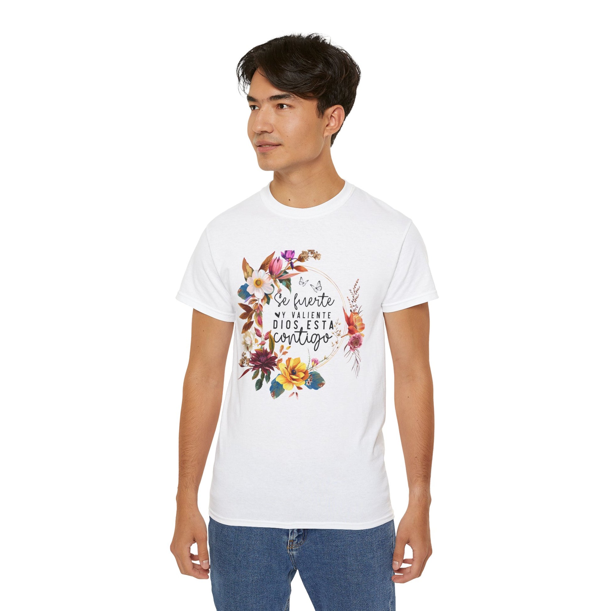 SE FUERTE Y VALIENTE DIOS ESTA CONTIGO Christian Spanish Unisex T-shirt Printify