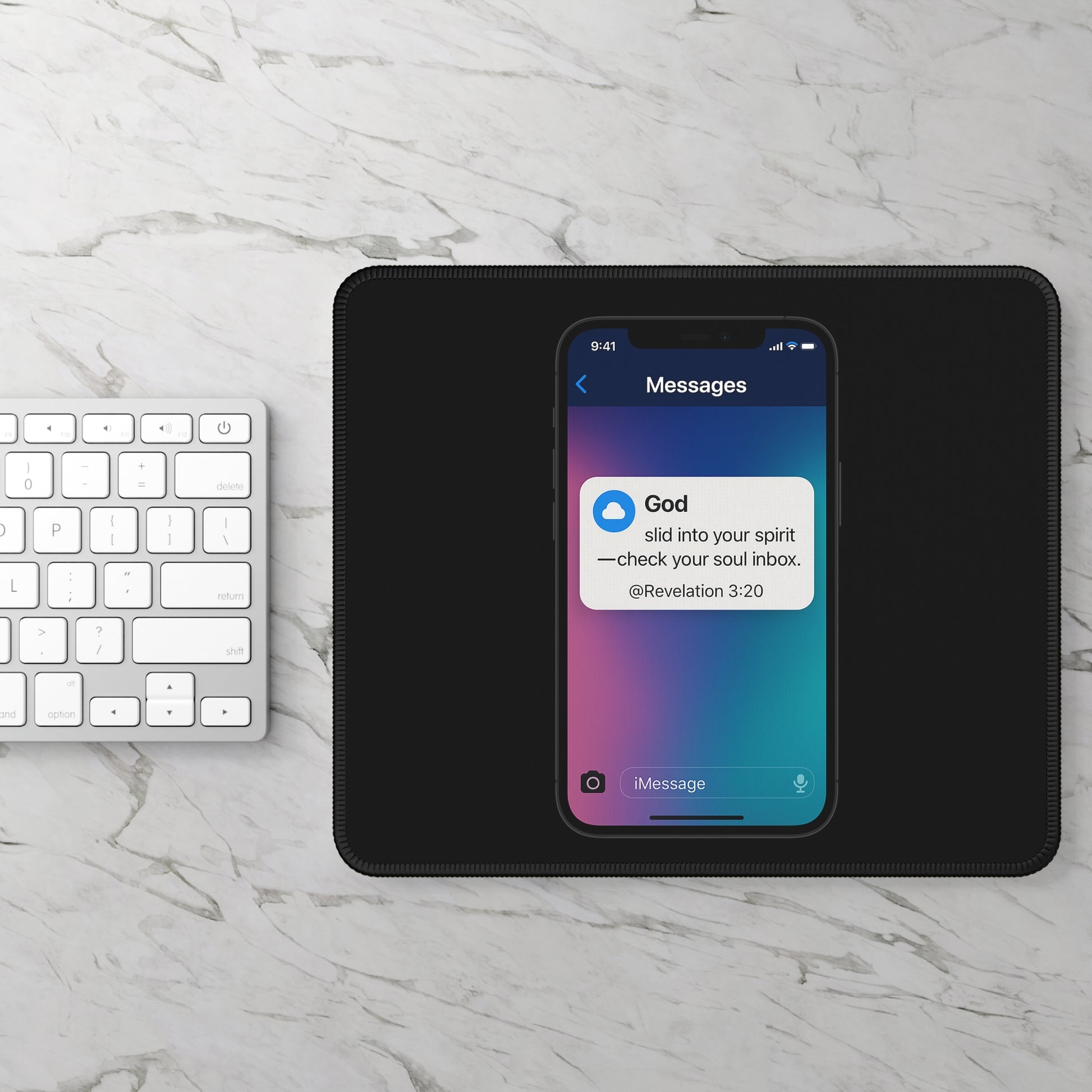 Spiritual Gaming Mouse Pad | God Message Design, Desk Accessory, Gamer Gift, Inspirational Keyboard Mat, Unique Decor - ClaimedbyGodDesigns