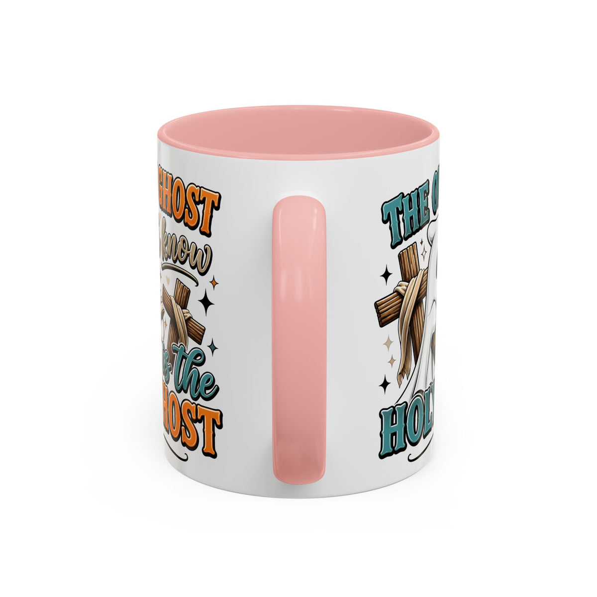 Accent Mug — "The Only Ghost I Know Is the Holy Ghost" Christian Halloween Coffee Cup