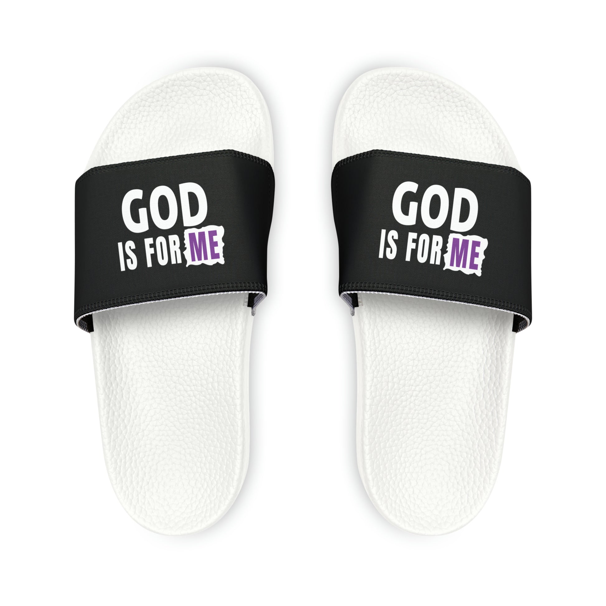 God Is For Me Women's PU Christian Slide Sandals Printify