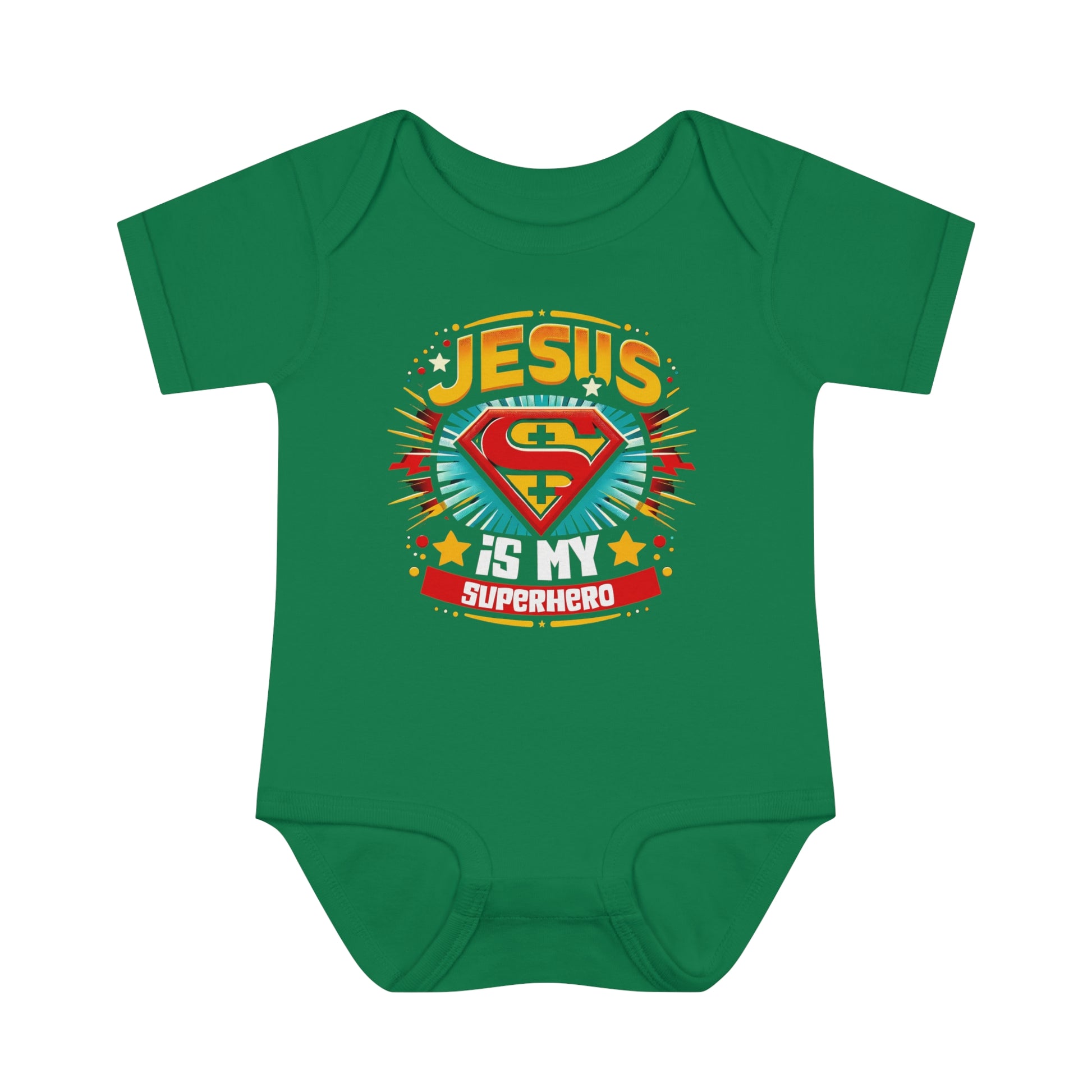 Jesus Is My Superhero Christian Baby Onesie Printify