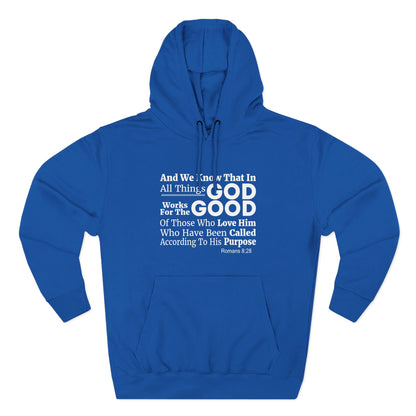 Inspirational Three - Panel Fleece Unisex Hoodie, Christian Apparel, Cozy Sweatshirt, Gift for Believers, Scripture Hoodie - ClaimedbyGodDesigns