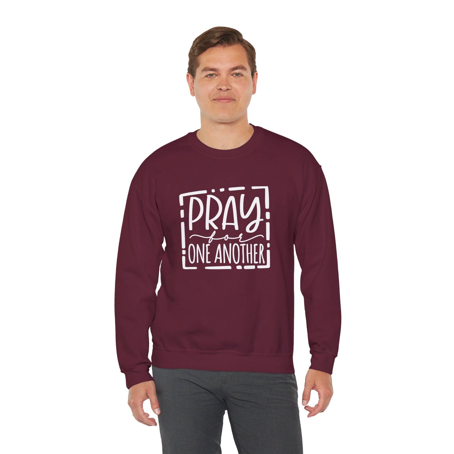 Pray For One Another Don't Quit Unisex Heavy Blend™ Crewneck Christian Sweatshirt