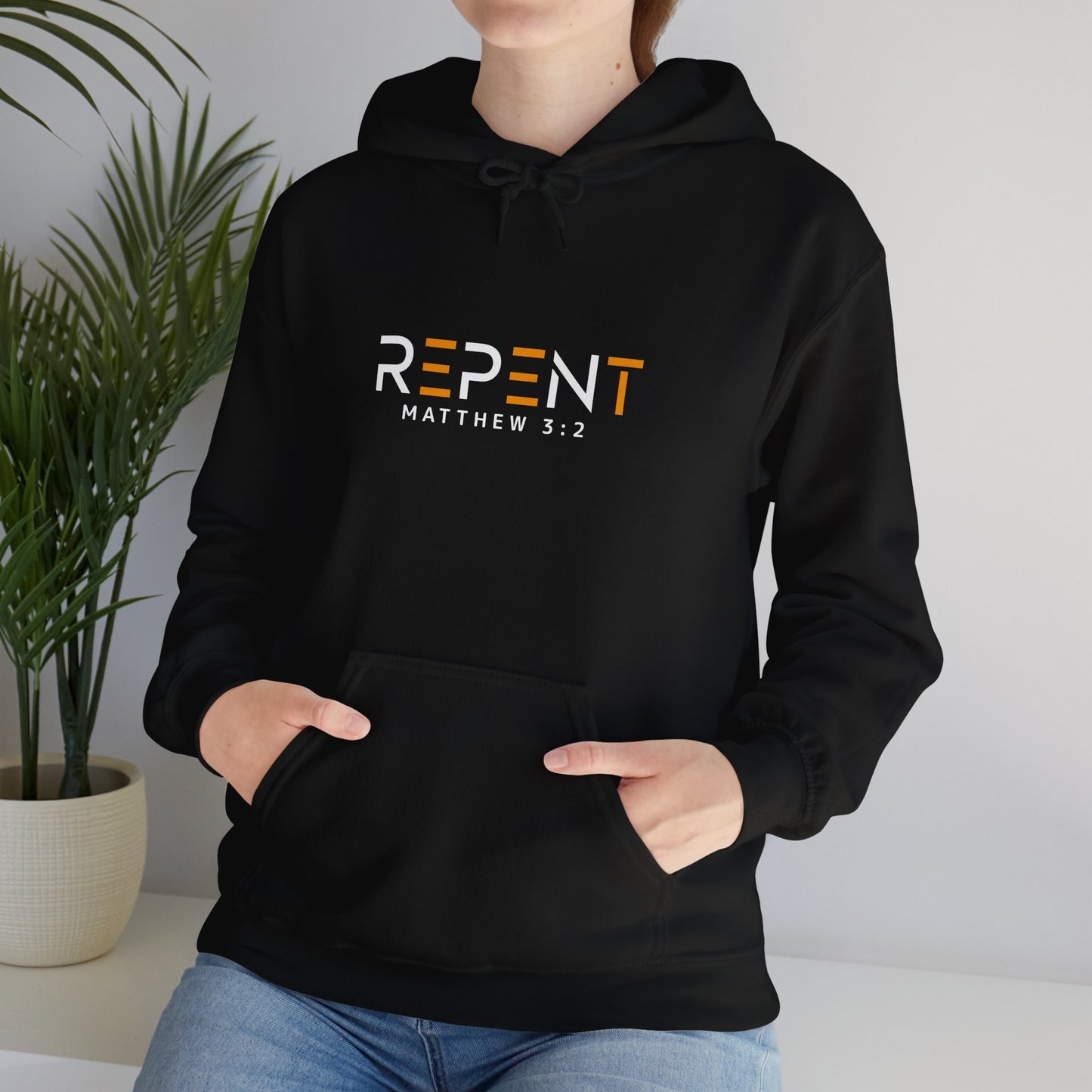 Repent Christian Unisex Hooded Pullover Sweatshirt