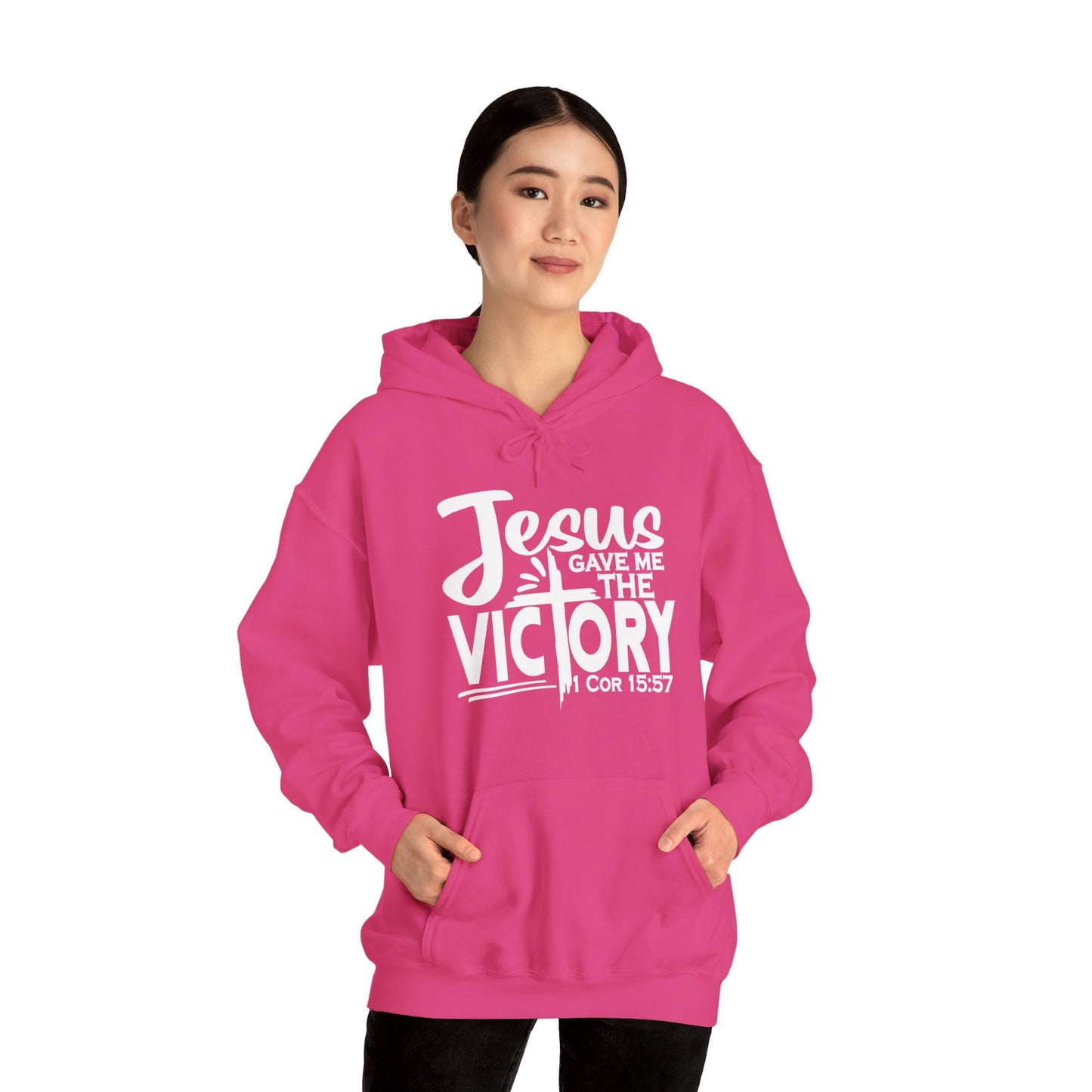 Jesus Gave Me The Victory Unisex Christian Hooded Pullover Sweatshirt