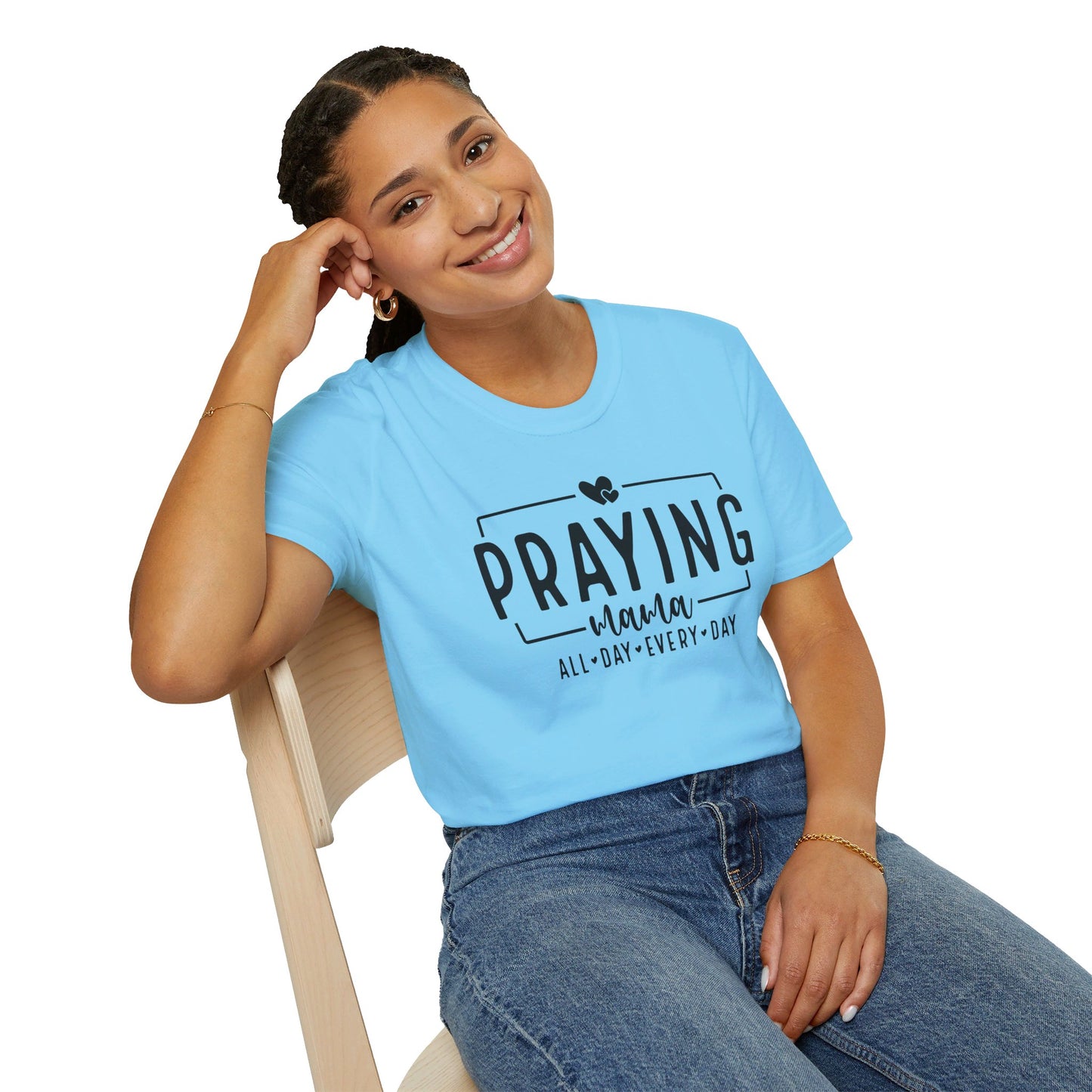 Praying Mama All Day Every Day Women's Christian T-shirt