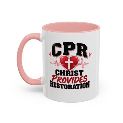 CPR Coffee Mug — "Christ Provides Restoration" Inspirational Christian Accent Mug (11oz)