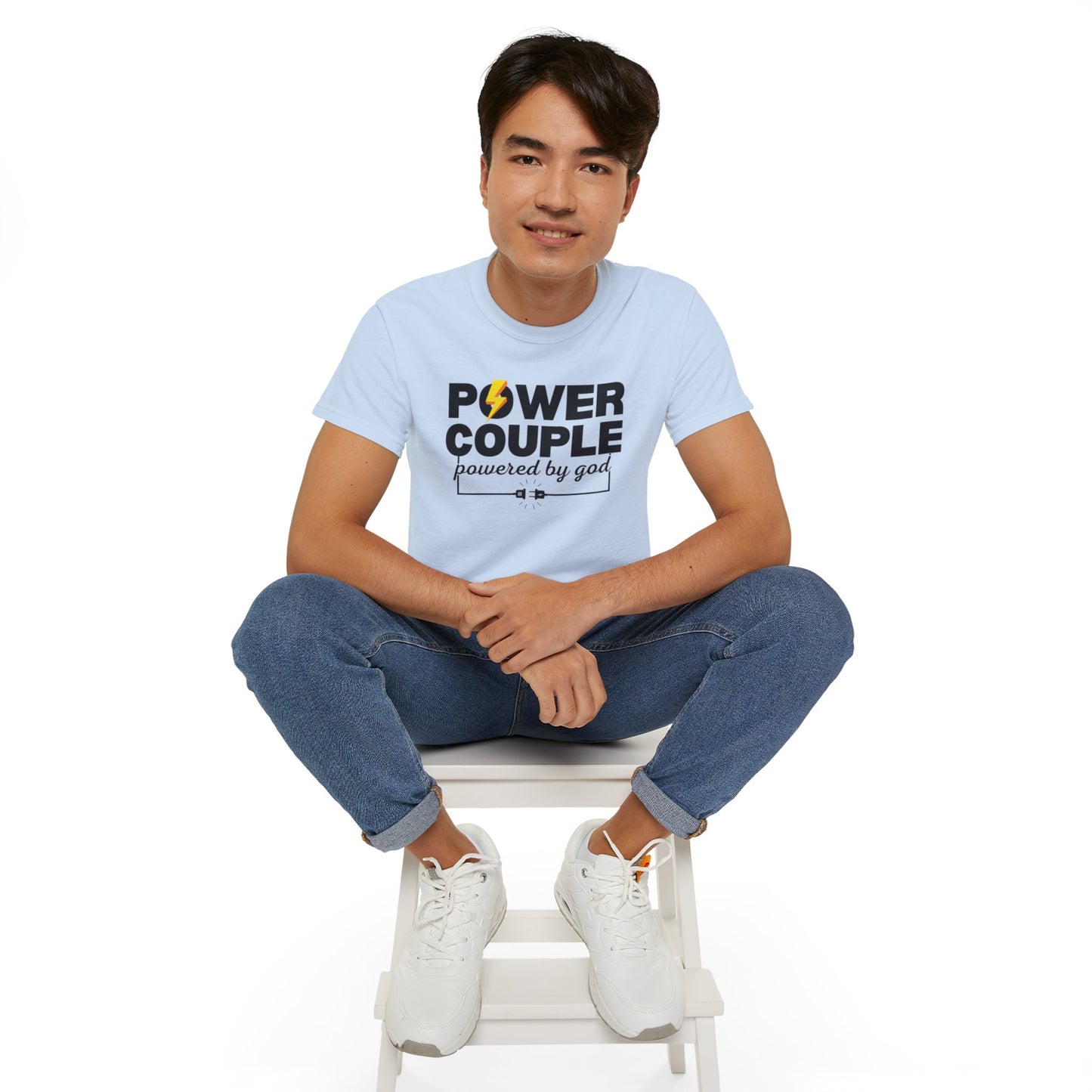 POWER COUPLE POWERED BY GOD Unisex Christian Ultra Cotton Tee Printify