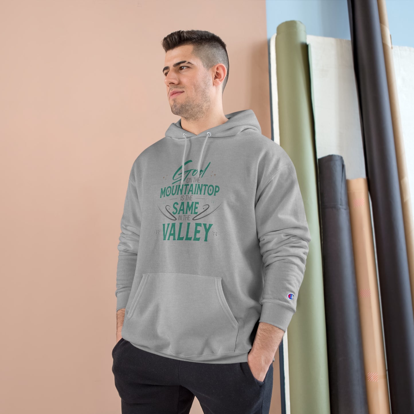 God On The Mountaintop Is The Same In The Valley Unisex Champion Hoodie