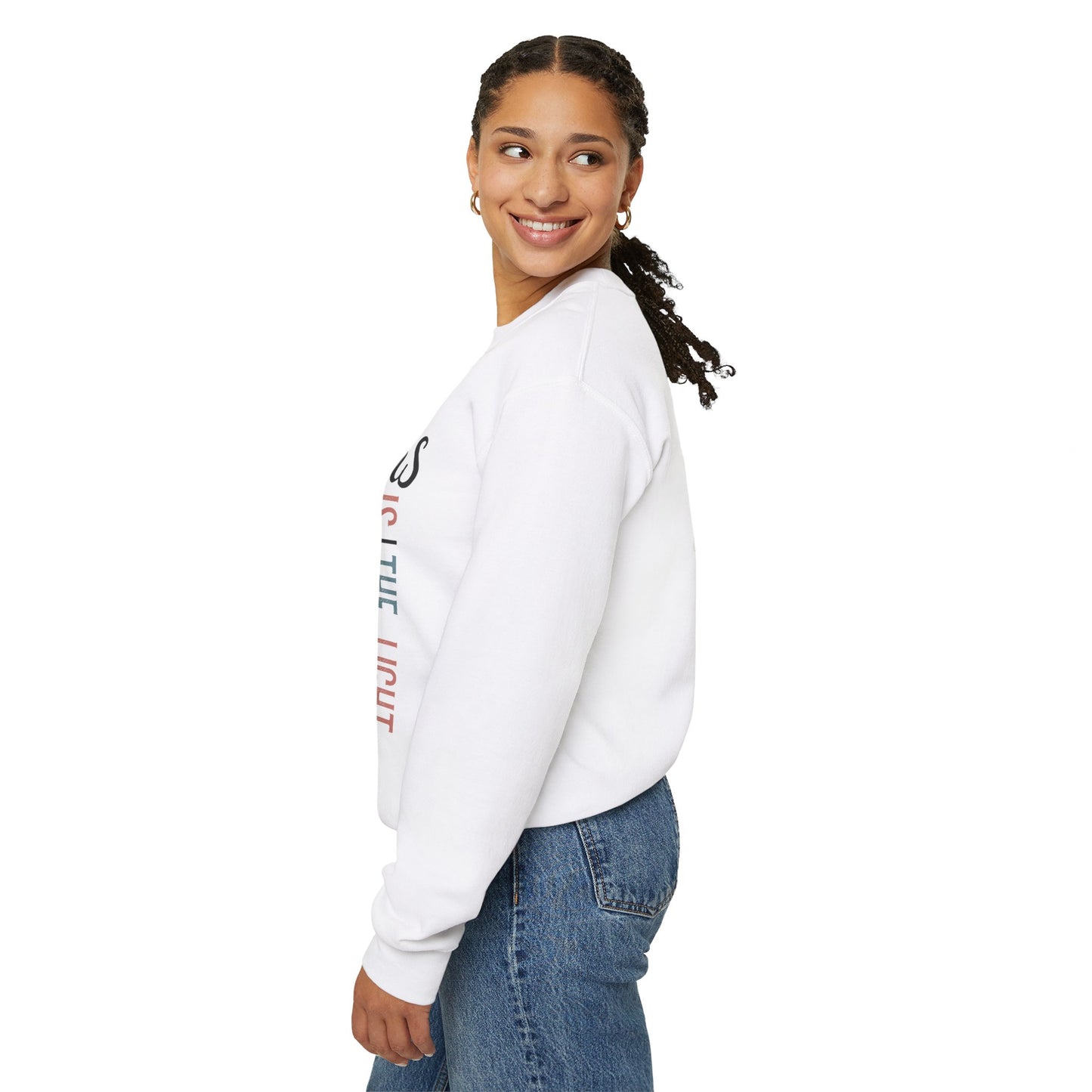 Jesus Is The Light Women's Heavy Blend™ Crewneck Christian Sweatshirt