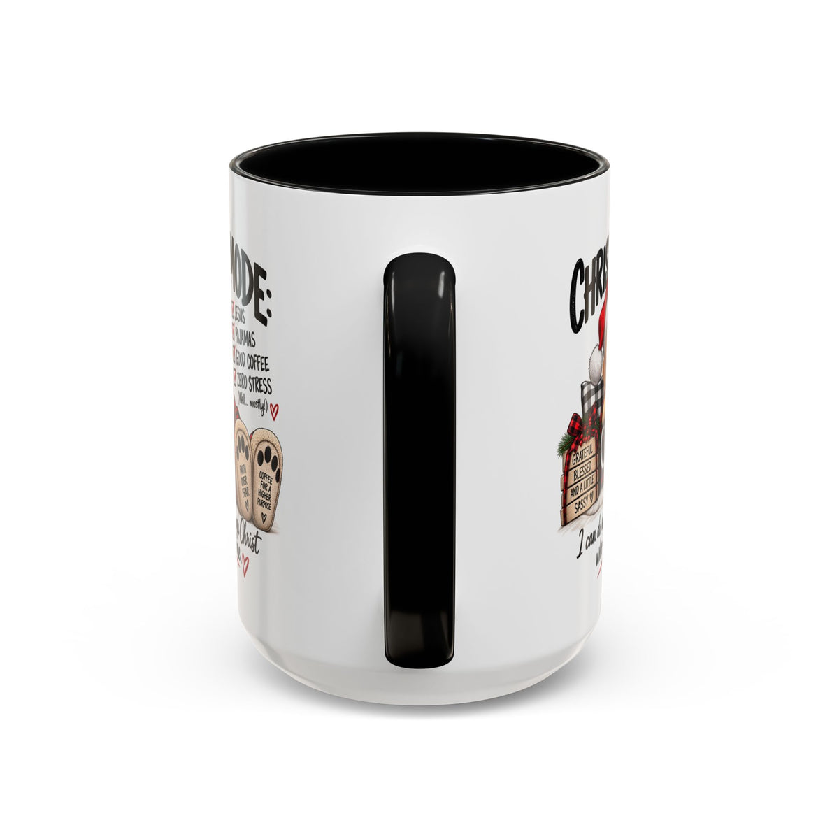 Christmas Mode: Jesus, Pajamas, Good Coffee Dog Coffee Mug