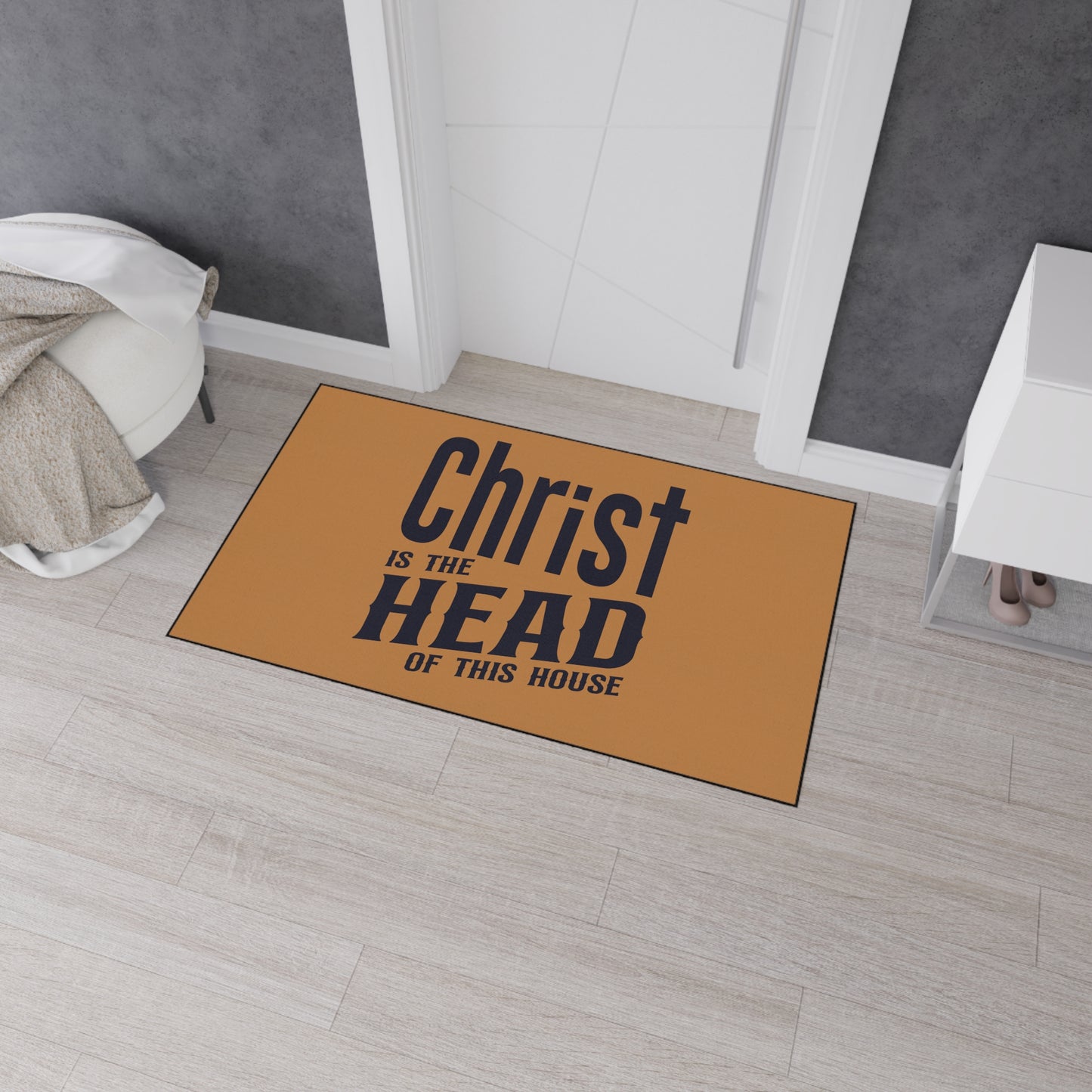 Christian Heavy Duty Floor Mat, Christ Is The Head Of This House Home Decor, Religious Entryway Rug, Scripture Welcome Mat, Inspirational