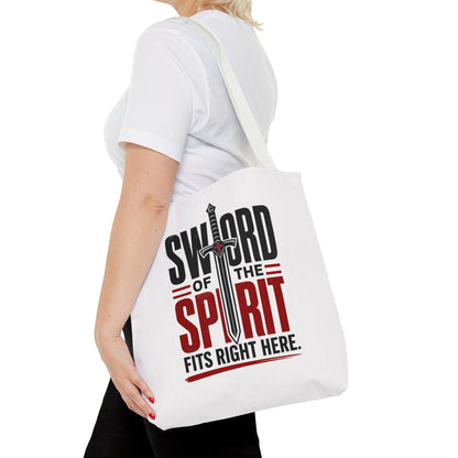 Sword of the Spirit Tote Bag — Christian Faith Inspirational Canvas Tote - ClaimedbyGodDesigns