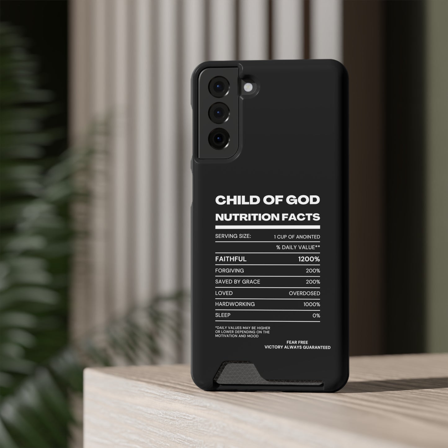 Child Of God Nutrition Facts Christian Phone Case With Card Holder Printify