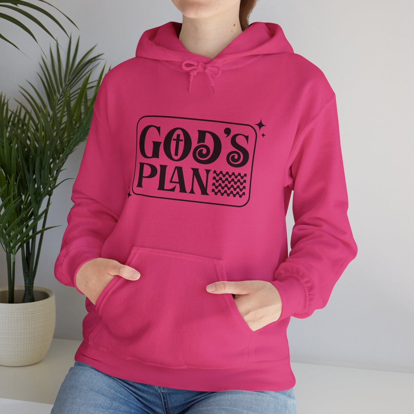 God's Plan Over MIne Unisex Christian Hooded Pullover Sweatshirt